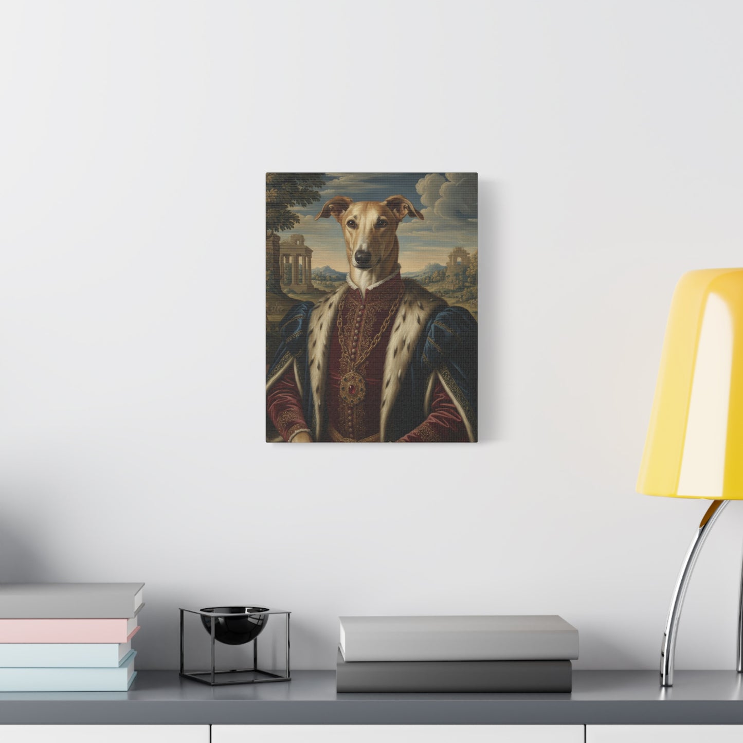 Azawakh Renaissance Portrait Canvas, Pet Lovers Decor, Animal Art Print, Dog Owner Gift, Custom Pet Artwork, Home Wall Art