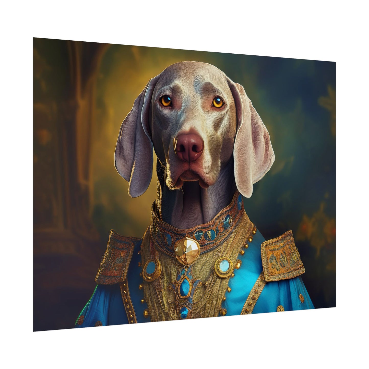 Weimaraner Renaissance Pet Portrait Print, wall print, wall art, Animal Lover Home Decor, Dog Wall Art