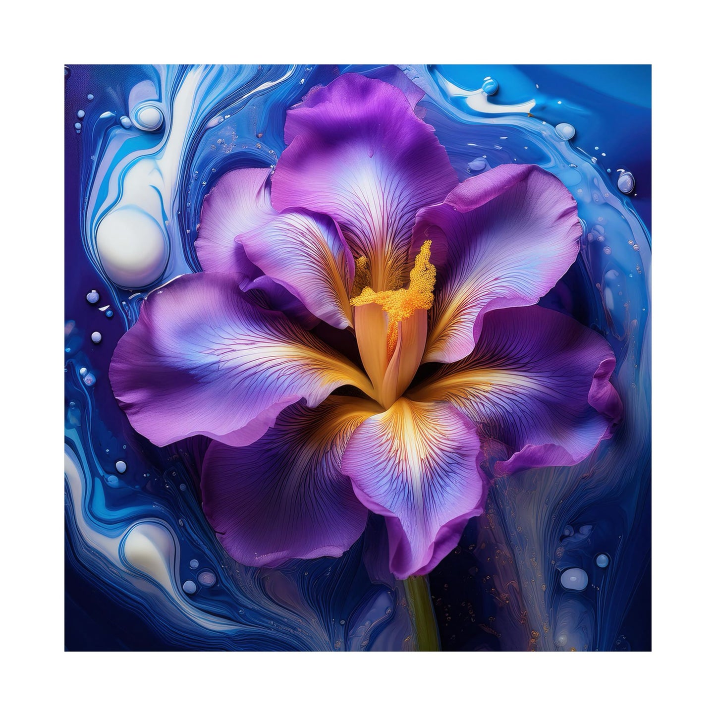 Abstract Floral Iris Wall Art Print | Style 4 | Wall Print | Botanical Wall Art