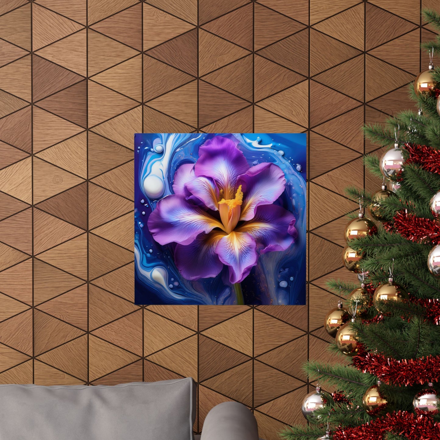 Abstract Floral Iris Wall Art Print | Style 4 | Wall Print | Botanical Wall Art