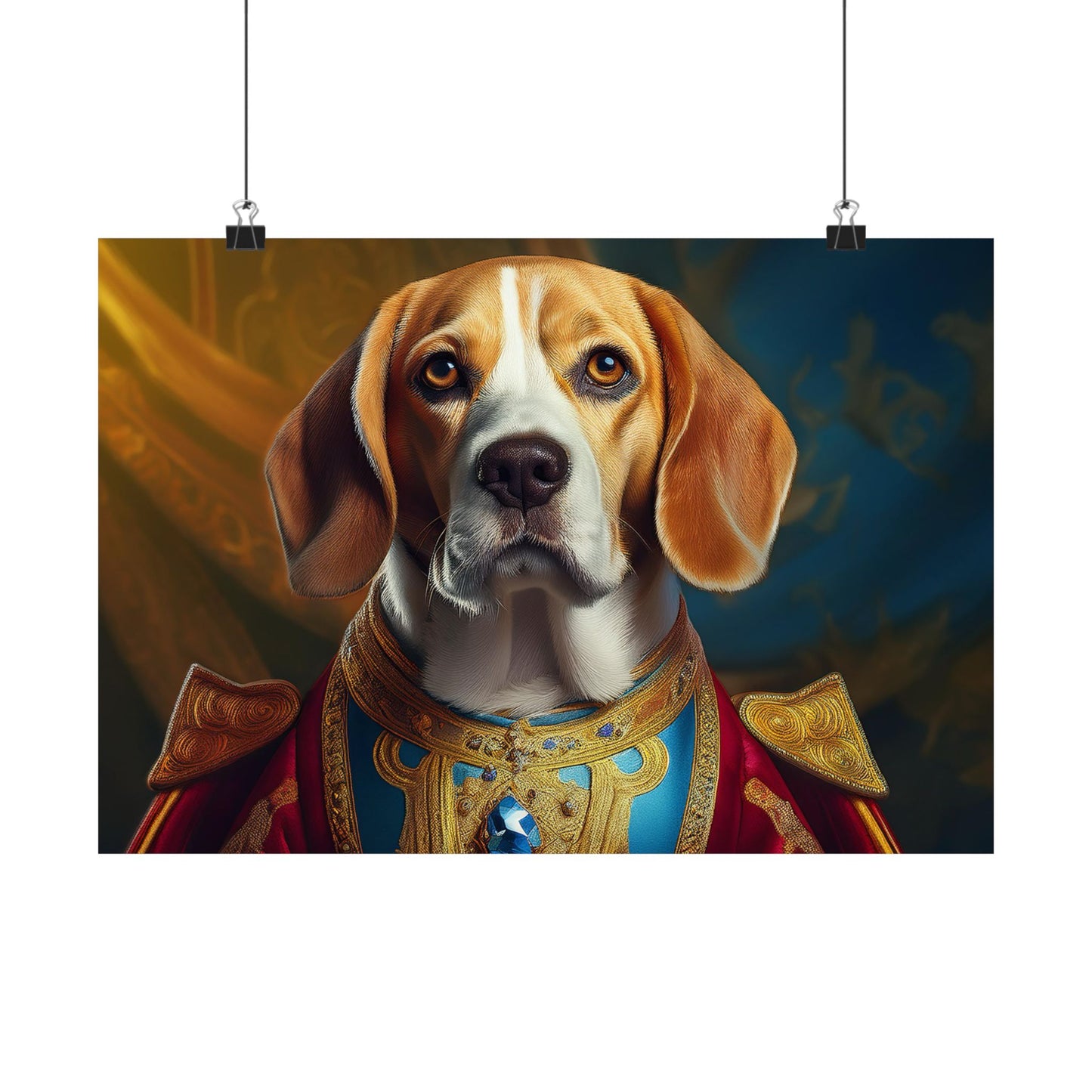 Beagle Renaissance Dog Portrait Art Print, Wall Decor Gift, Wall Prints, Wall Art