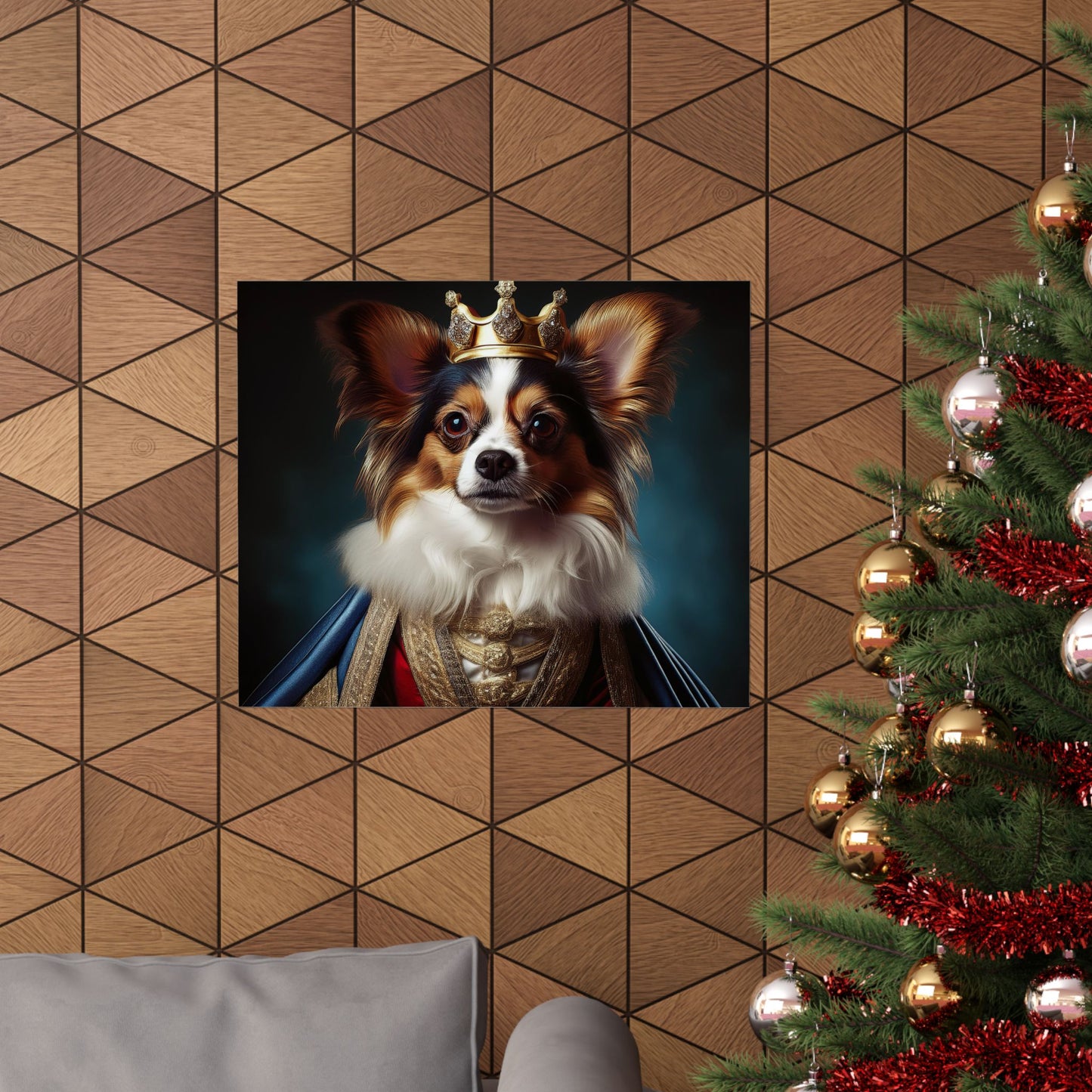 Papillon Renaissance Pet Portrait Print, Papillon Art Print, wall art, wall print