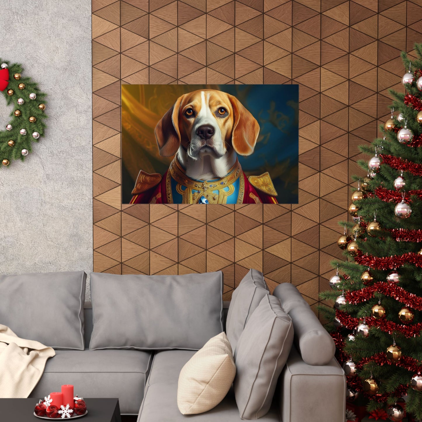 Beagle Renaissance Dog Portrait Art Print, Wall Decor Gift, Wall Prints, Wall Art