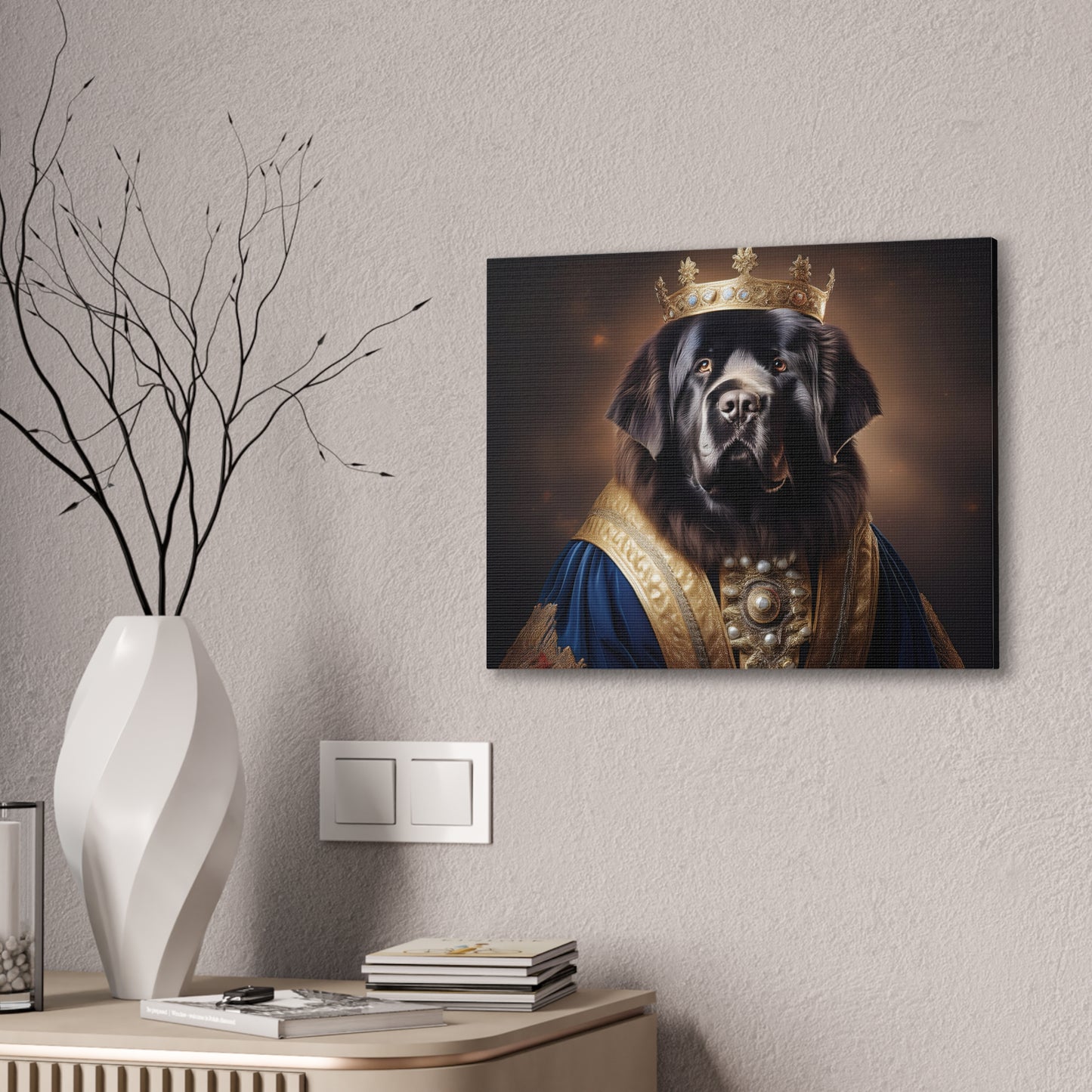 Newfoundland Renaissance Pet Portrait on Canvas | wall art | wall print