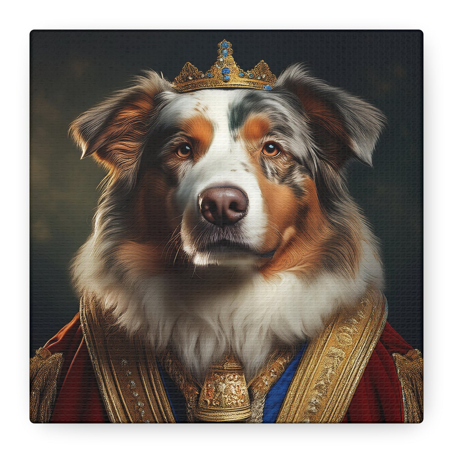 Australian Shepherd Pet Portrait Renaissance - Canvas, wall art, wall print, dog art, dog print