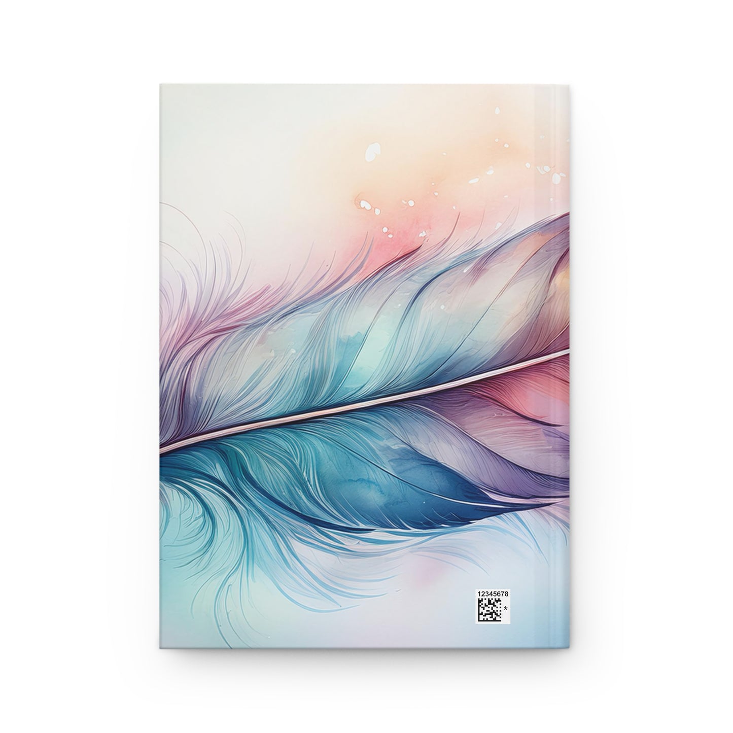 Watercolor Rainbow Feather Hardcover Journal (Style 1) |Writing Notebook, Diary, Sketchbook, Dream Journal