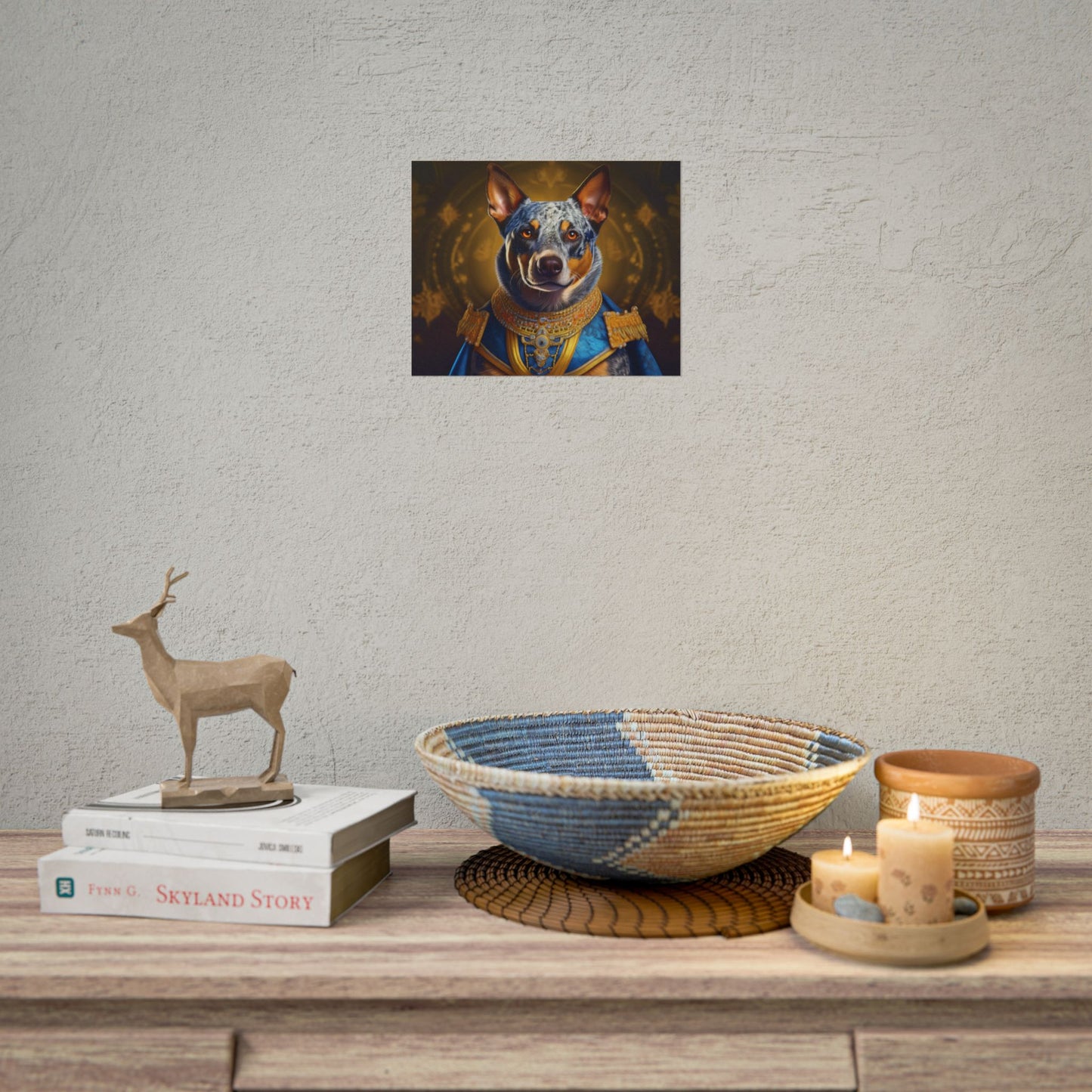 Australian Cattle Dog Renaissance Dog Portrait Wall Art | Art Print | Wall Decor Gift, Animal Lover Home Decor, Dog Wall Art