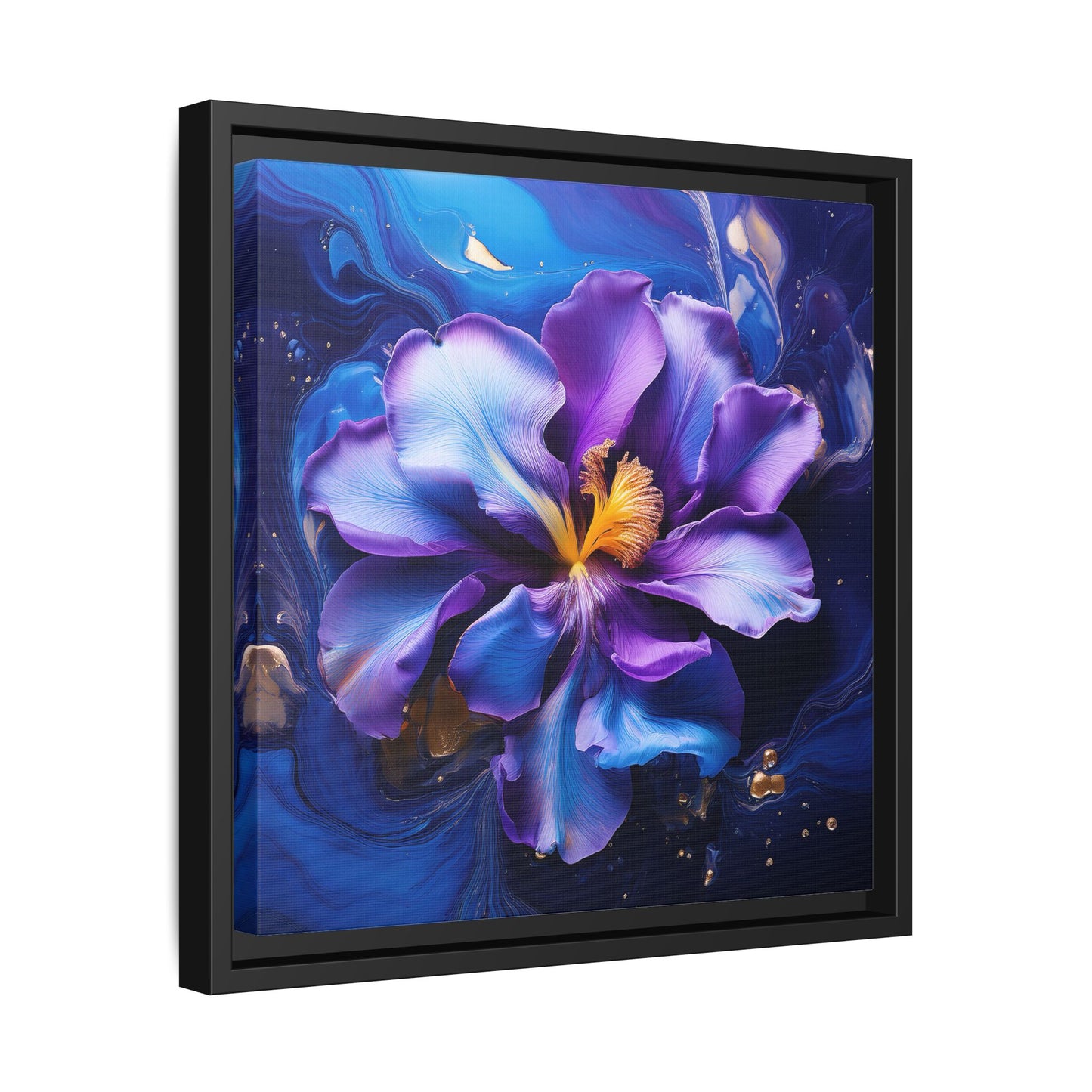 Abstract Iris Floral Square Framed Print - 02