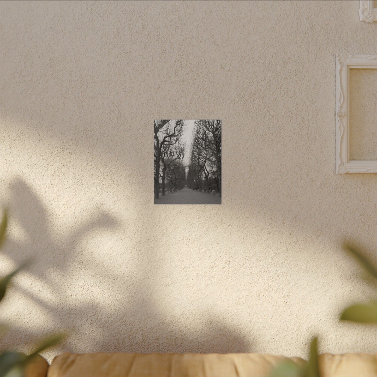 Paris Pathway Canvas Art Print - Black and White Tree Wall Print | Wall Art | Wall Print