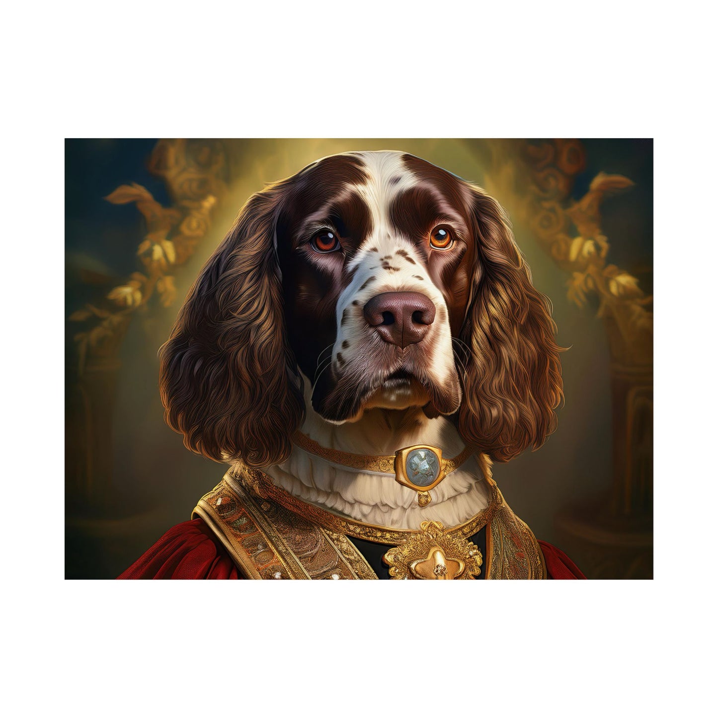 English Springer Spaniel Renaissance Dog Portrait Print, Wall Decor Gift, Dog Wall, wall prints, art prints