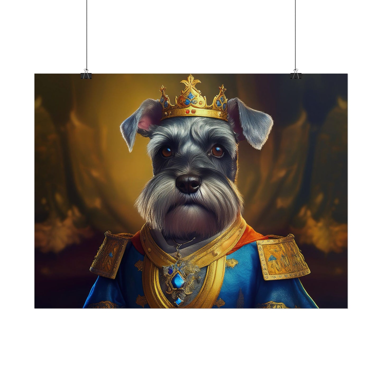 Miniature Schnauzer Dog Renaissance Pet Portrait Art Print | Wall Art | Wall Print