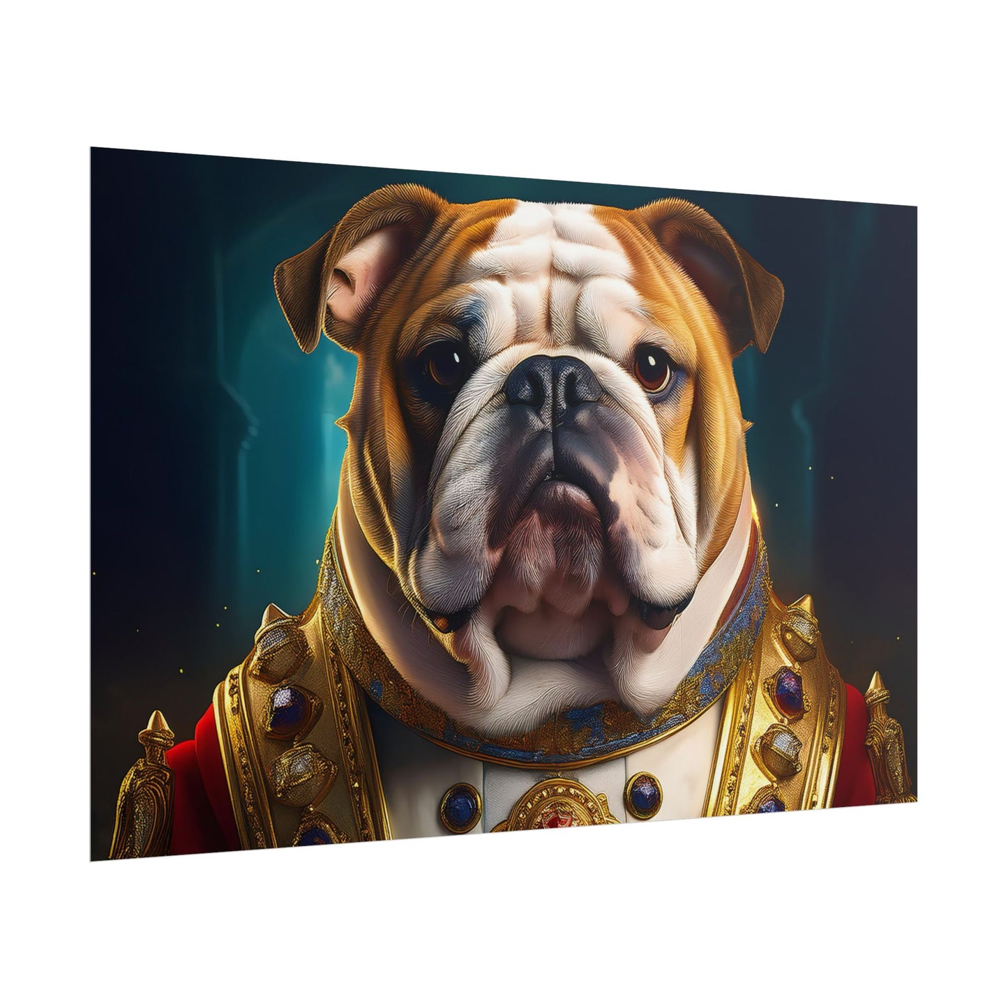 English Bulldog Renaissance Dog Pet Portrait Print | Wall Art | Wall Print