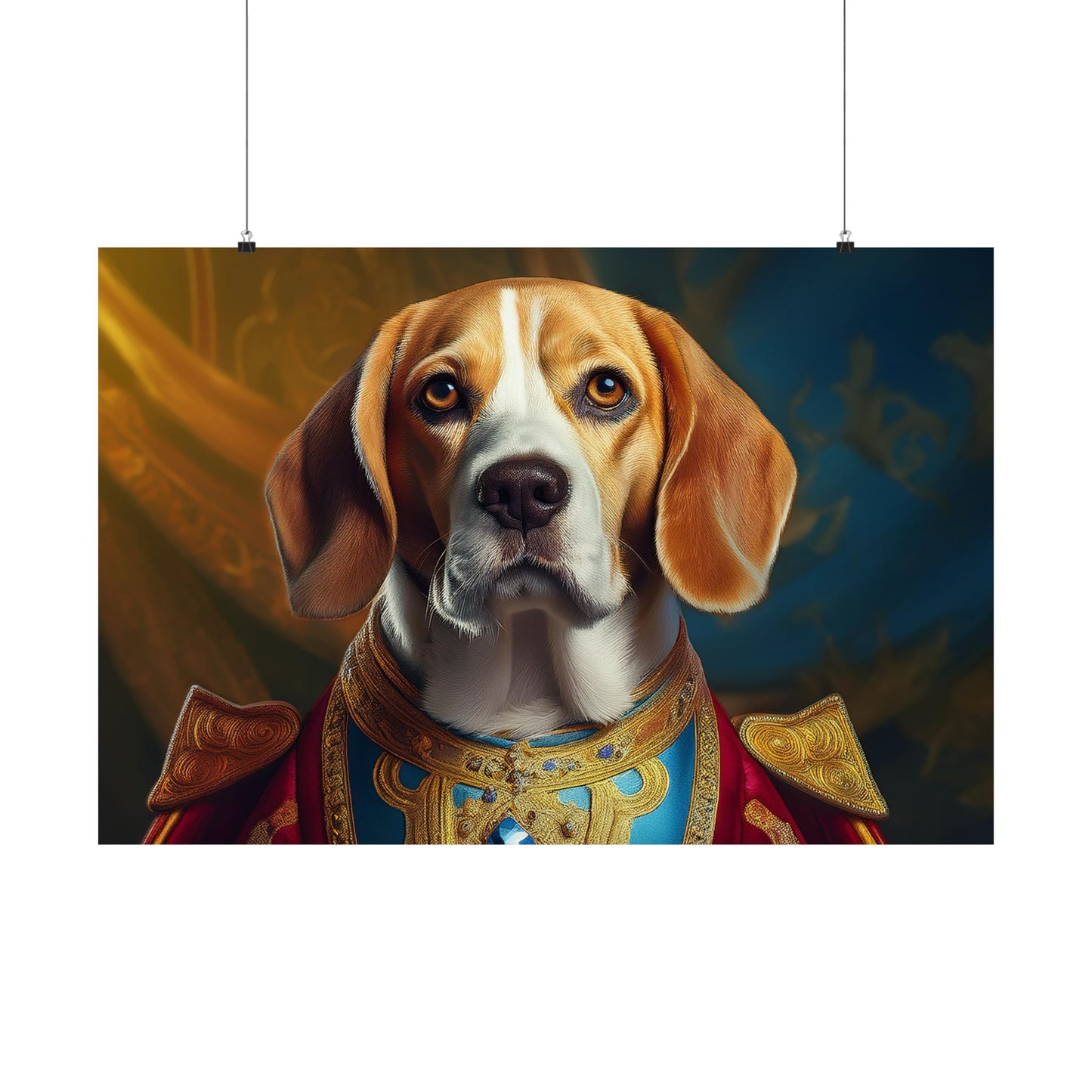 Beagle Renaissance Dog Portrait Art Print, Wall Decor Gift, Wall Prints, Wall Art