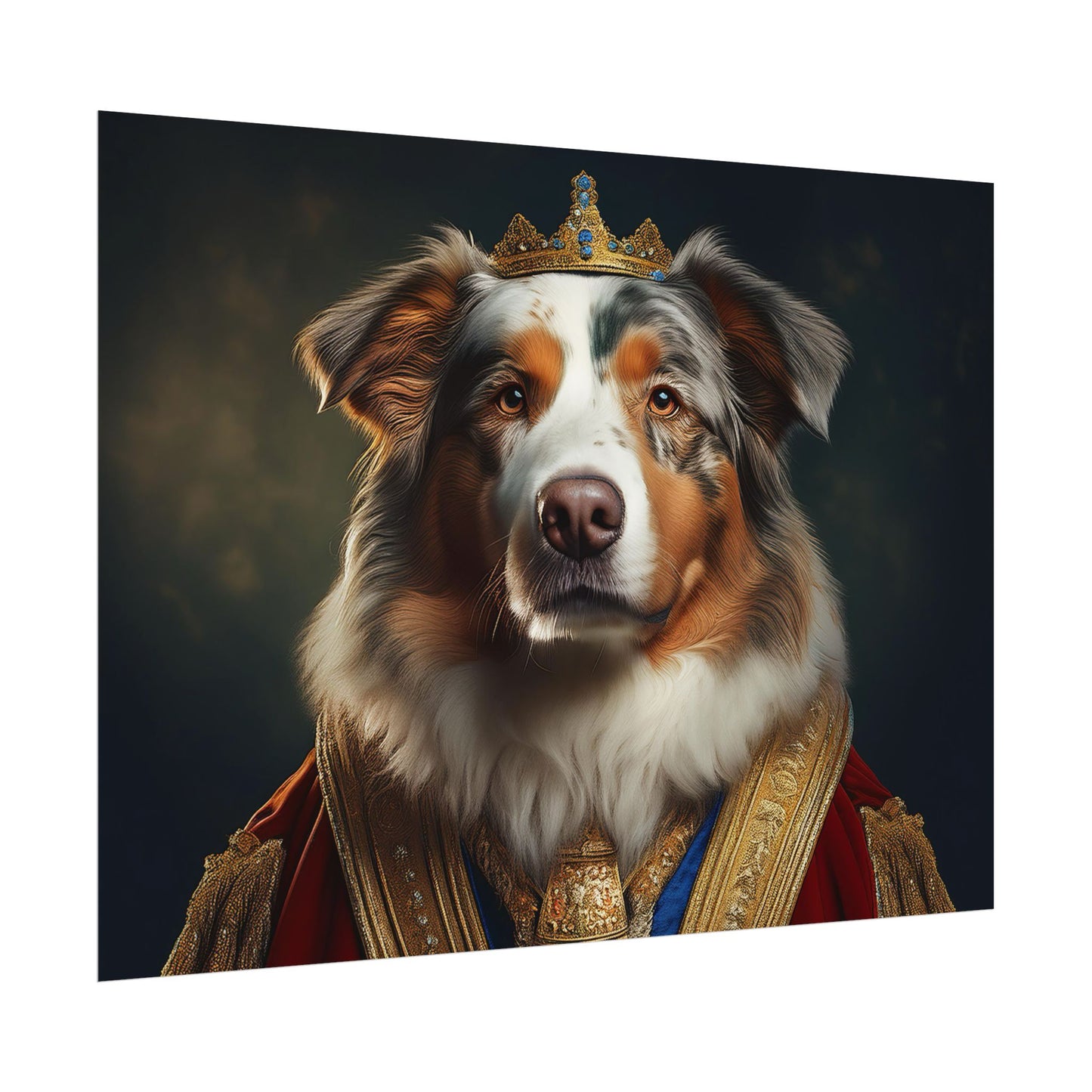 Australian Shepherd Dog Renaissance Pet Portrait Print | Wall Art | Wall Print