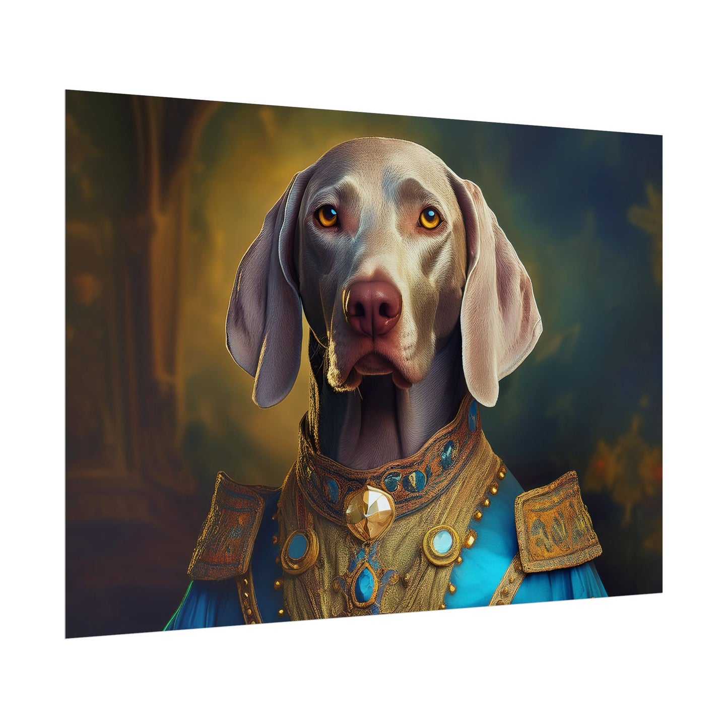 Weimaraner Renaissance Pet Portrait Print, wall print, wall art, Animal Lover Home Decor, Dog Wall Art