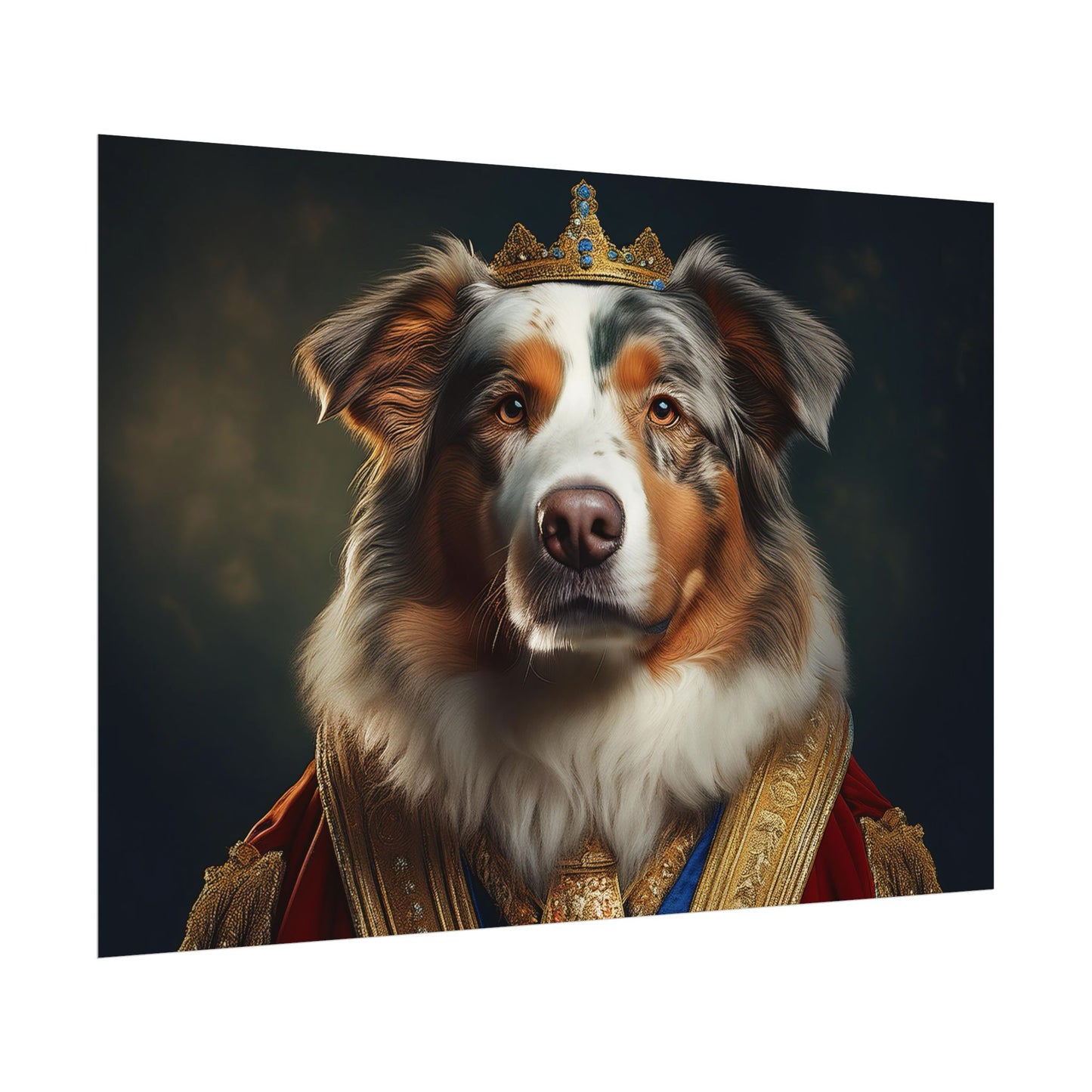 Australian Shepherd Dog Renaissance Pet Portrait Print | Wall Art | Wall Print