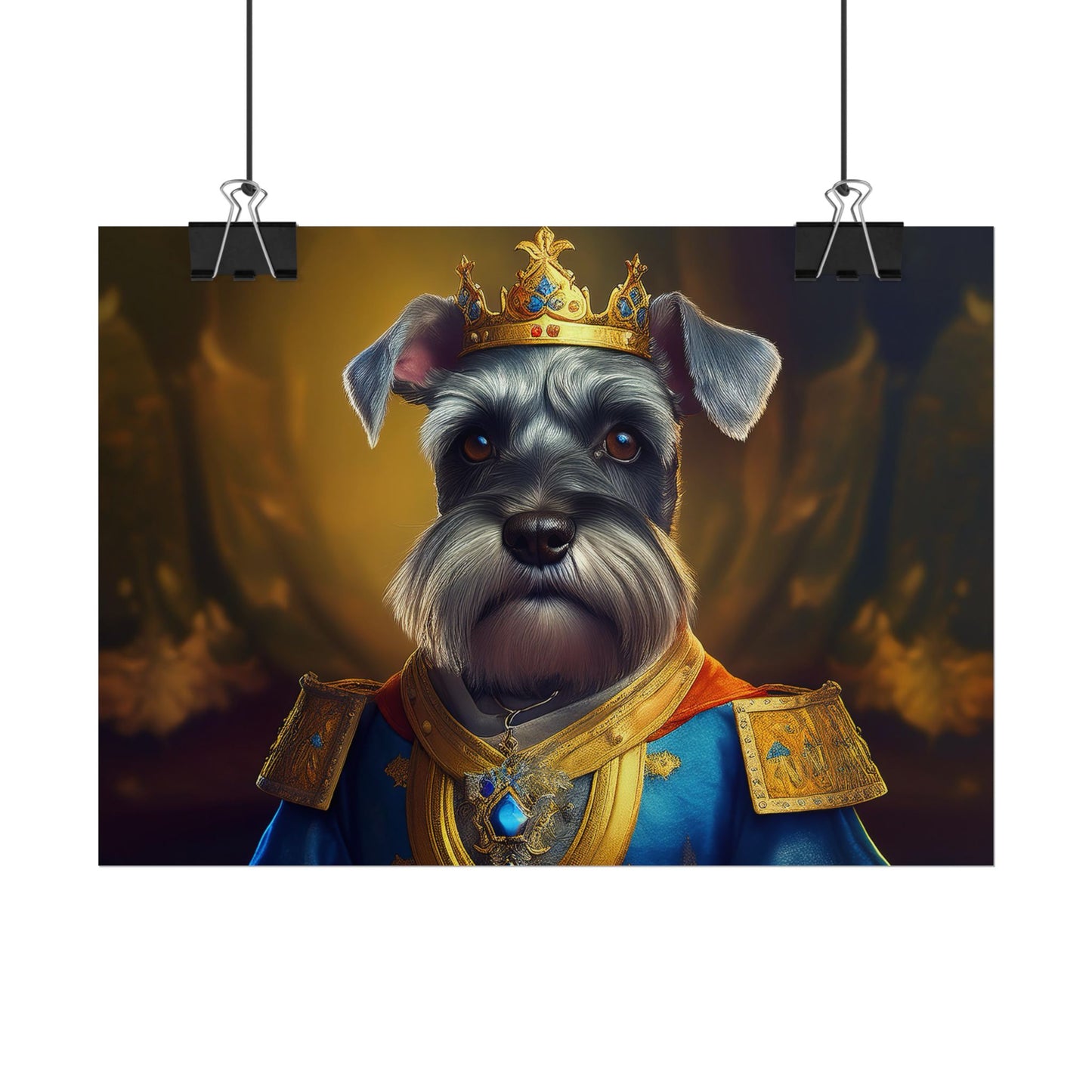 Miniature Schnauzer Dog Renaissance Pet Portrait Art Print | Wall Art | Wall Print
