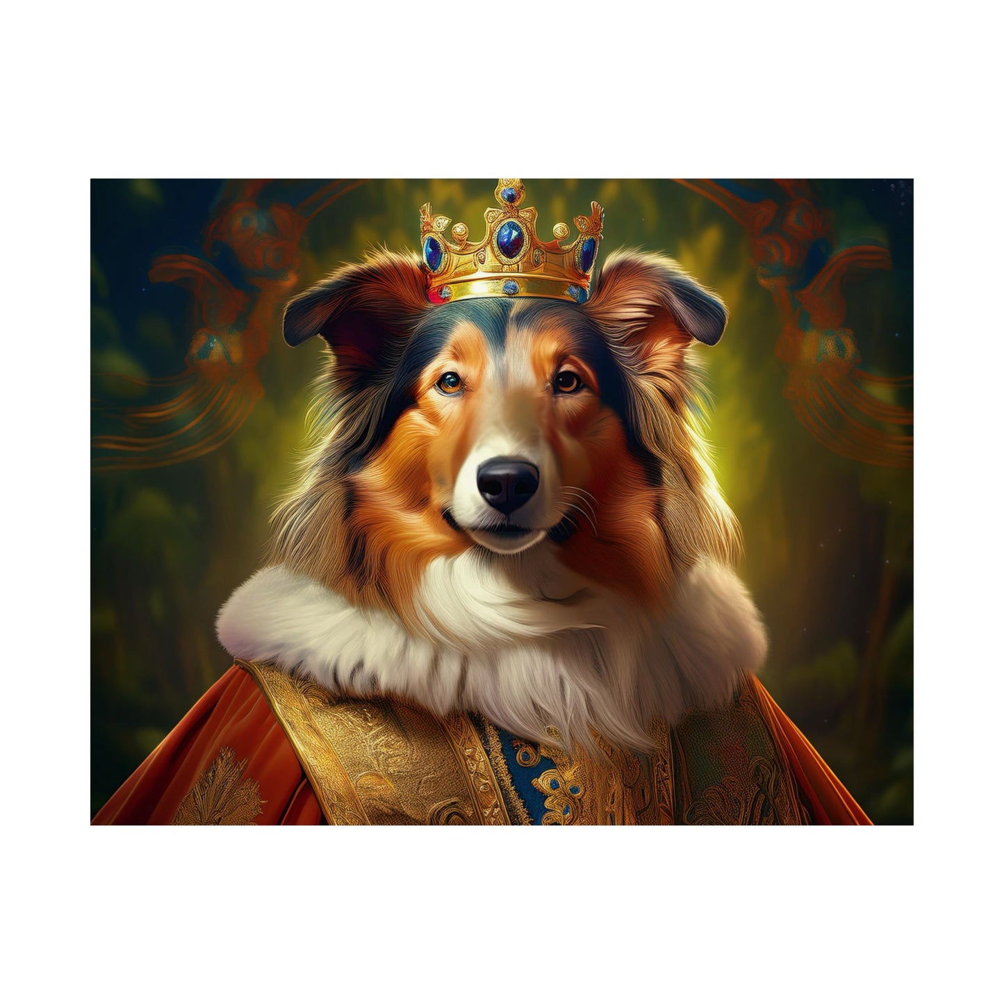Collie Dog Renaissance Pet Portrait Print | Wall Art | Wall Print | Dog Art