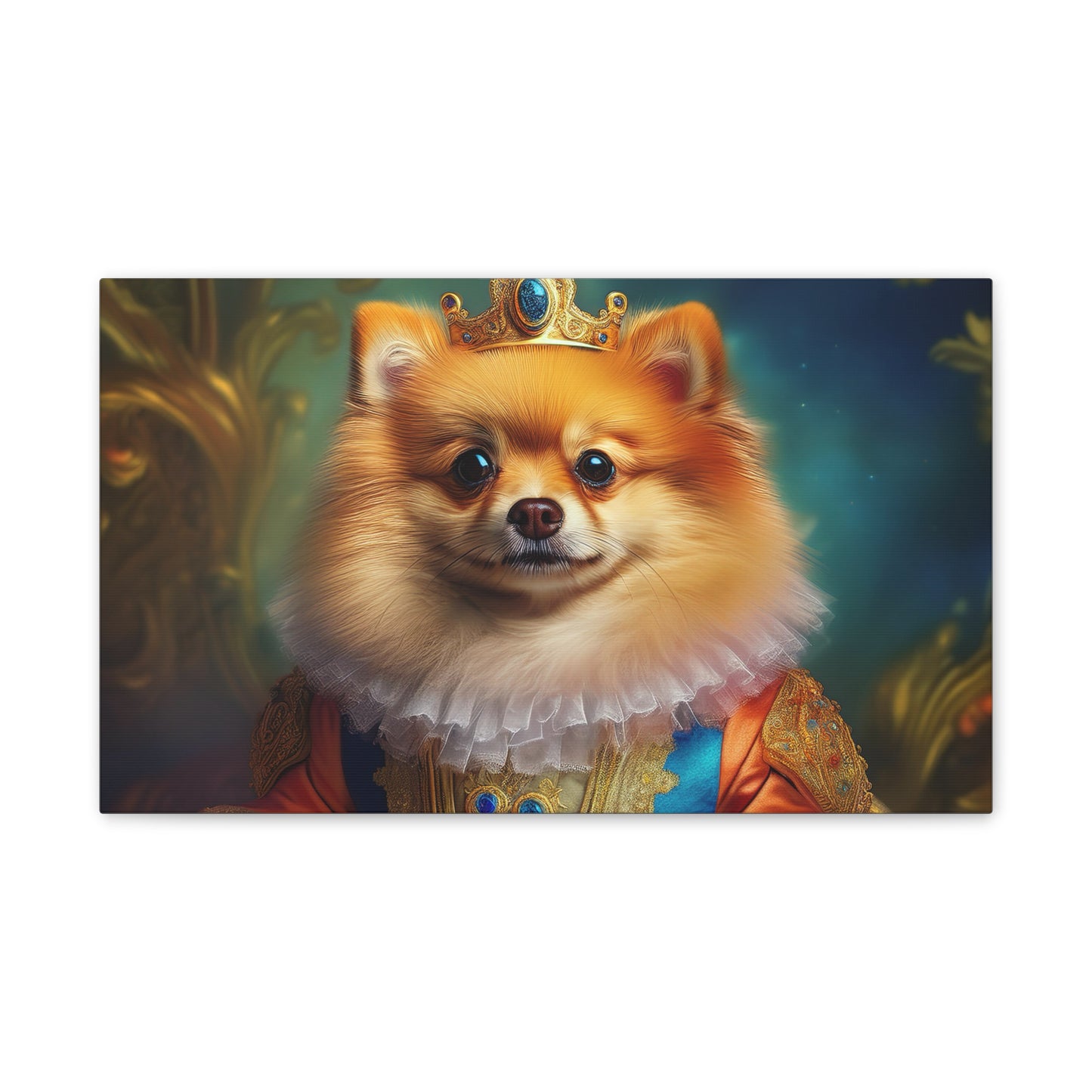 Pomeranian Renaissance Pet Portrait Canvas Print