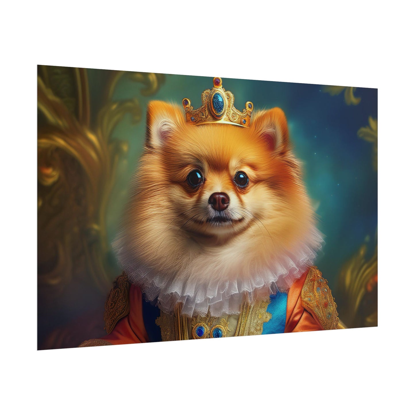 Pomeranian Renaissance Dog Portrait Art Print, Wall Decor Gift, Animal Lover Home Decor, Dog Wall Art
