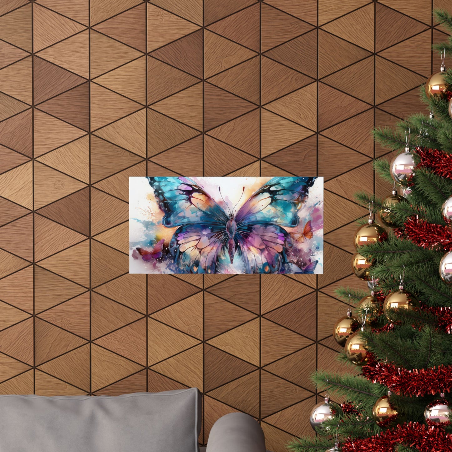 Teal, Orange & Purple Butterfly Alcohol Ink Wall Art | Butterfly wall art | Wall Art | Wall Print