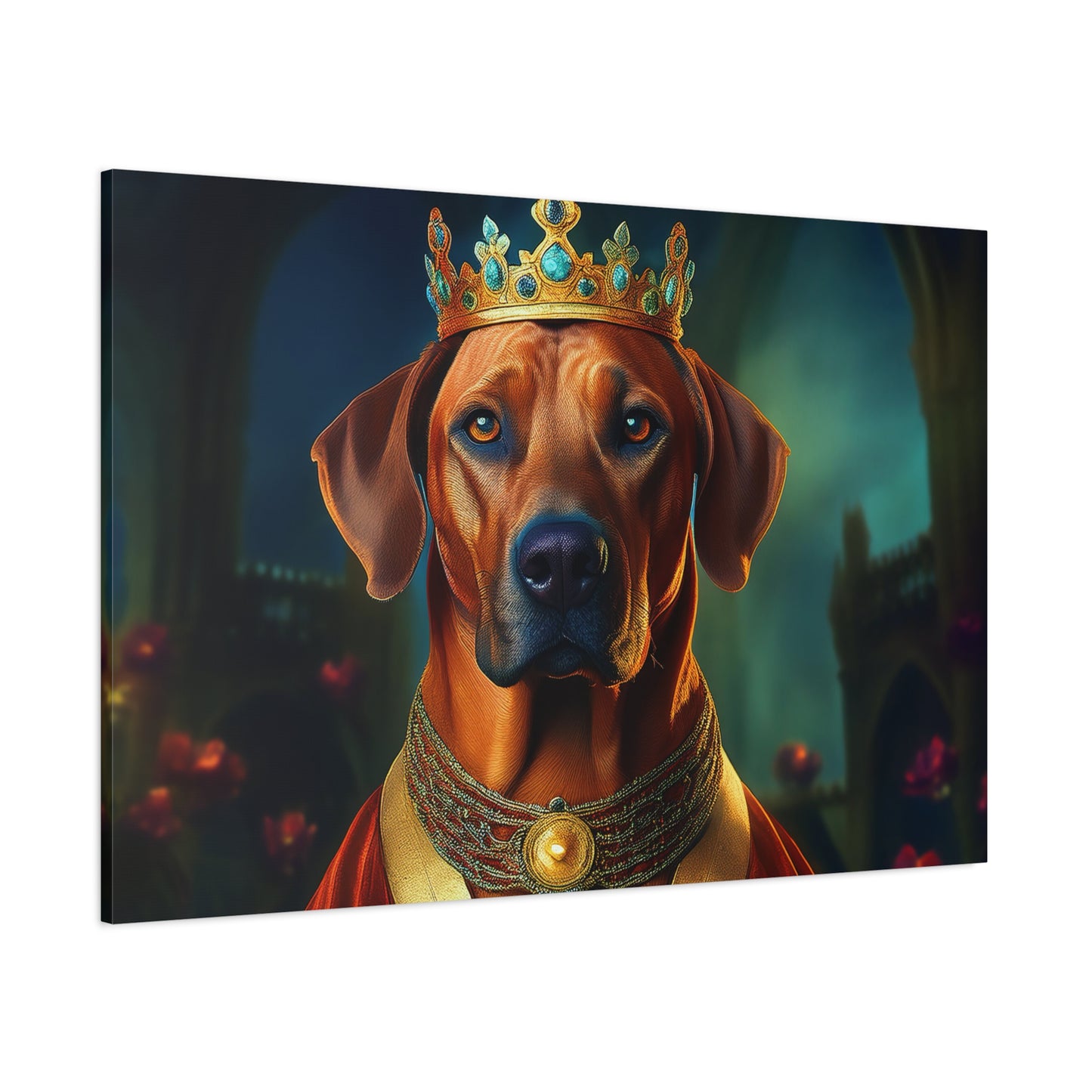 Rhodesian Ridgeback Renaissance Pet Portrait on Canvas, wall art, wall print, dog portrait, dog art