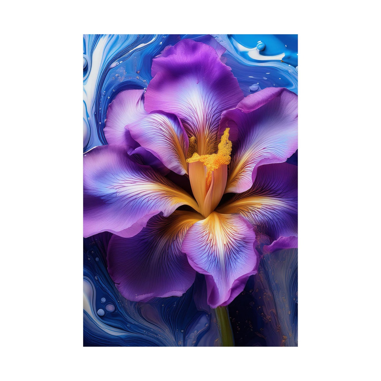 Abstract Floral Iris Wall Art Print | Style 4 | Wall Print | Botanical Wall Art
