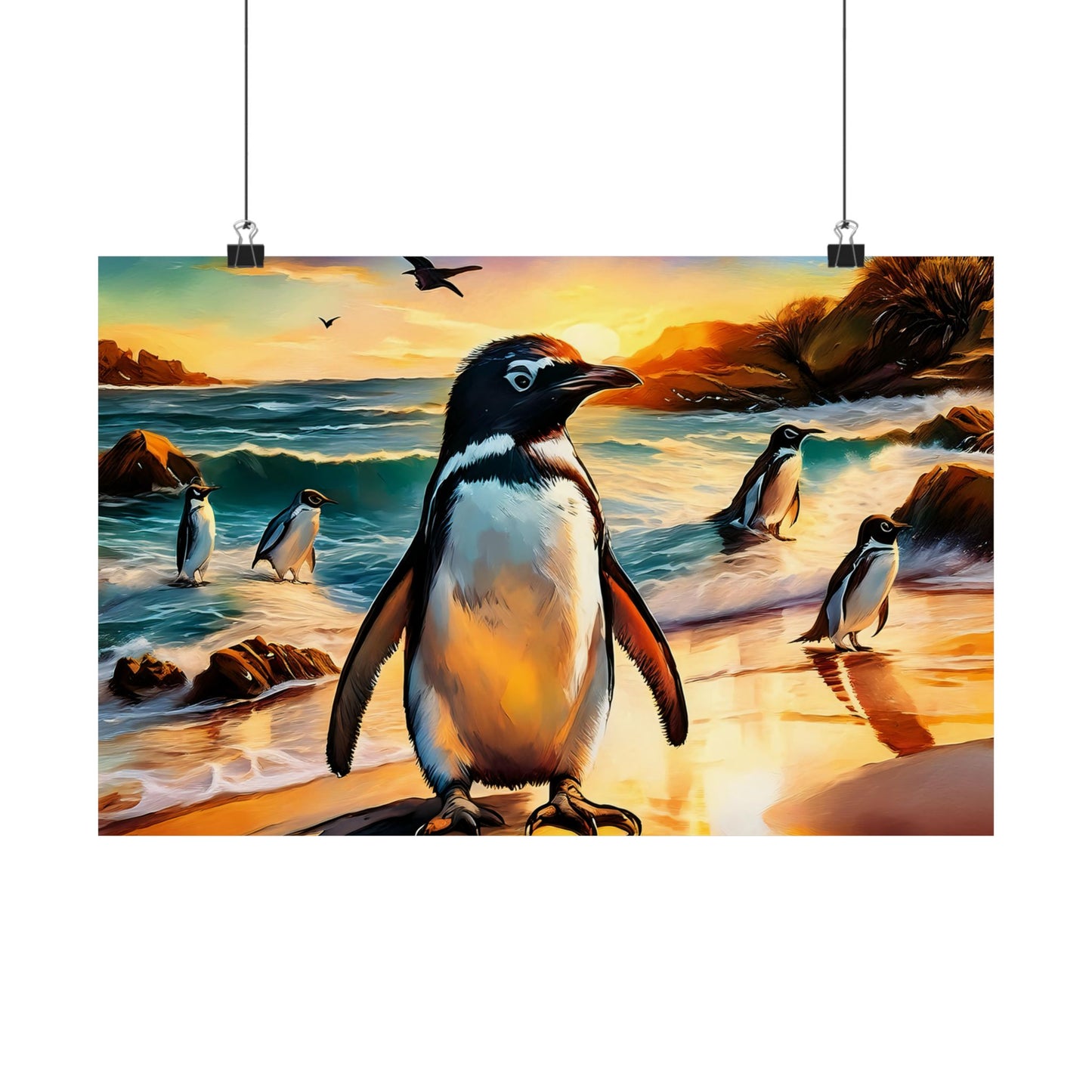 Phillip Island Little Penguins Australia Wall Art | Vibrant Wall Print | Unique Painting Print | Style 3 | Wall Art | Wall Print