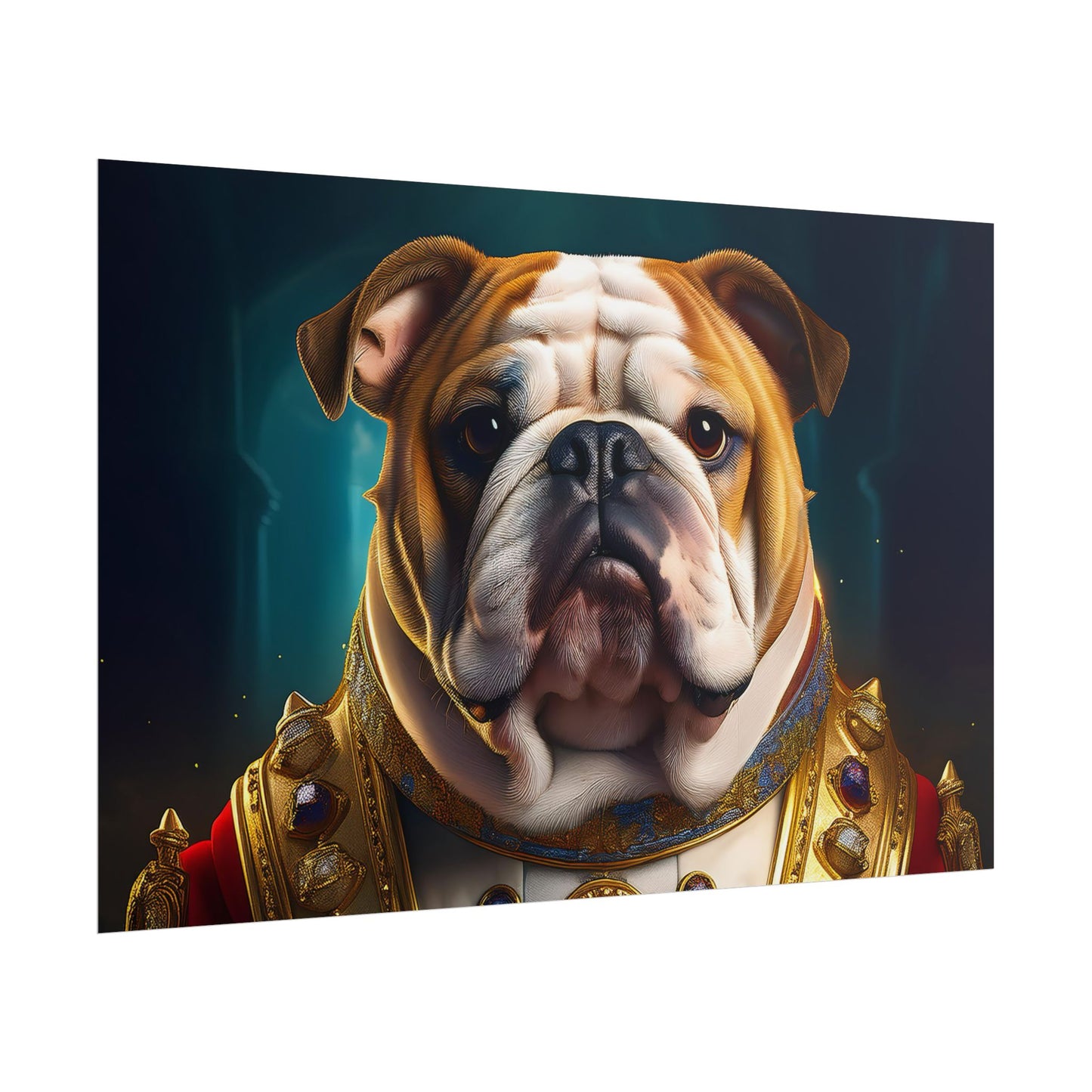 English Bulldog Renaissance Dog Pet Portrait Print | Wall Art | Wall Print