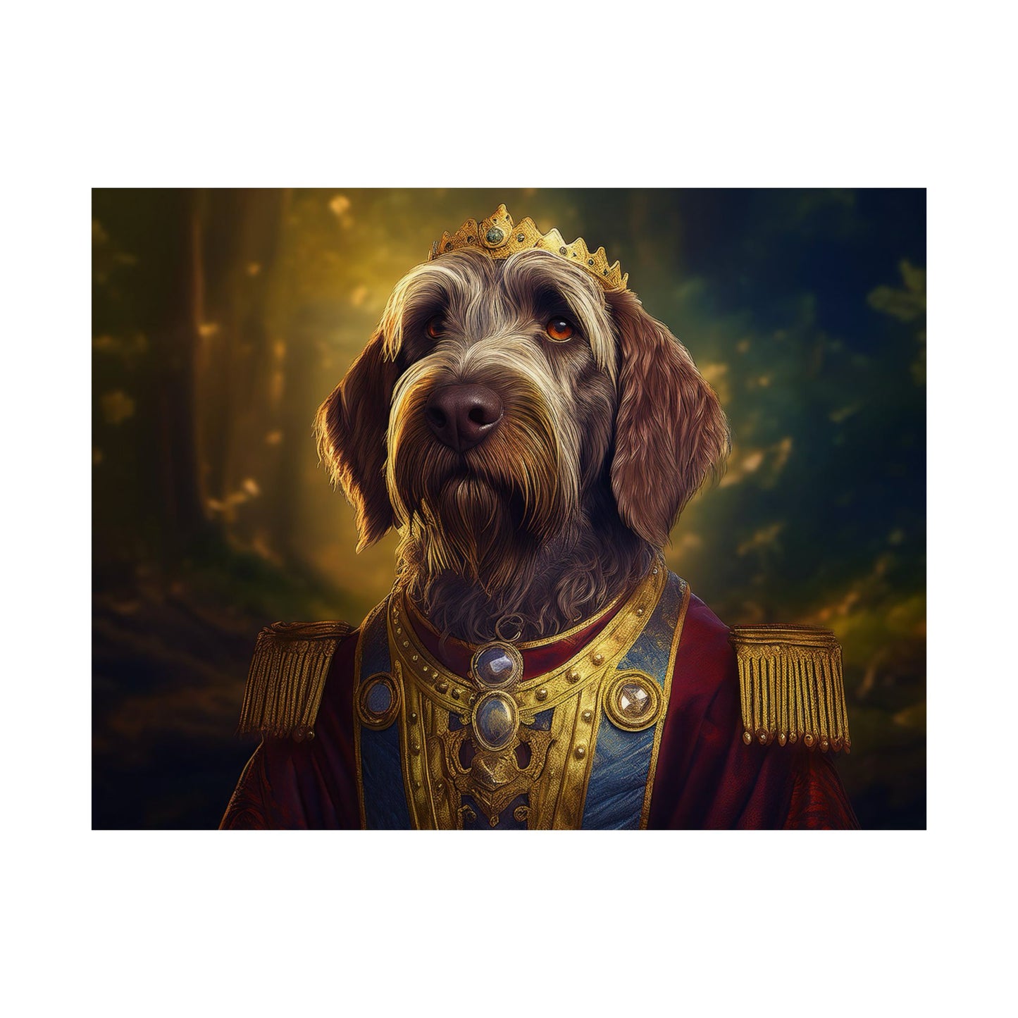 Wirehaired Pointing Griffon Renaissance Pet Portrait Print, Dog Lover Wall Art, Animal Artwork, Canine Decor, Dog Memorial Gift