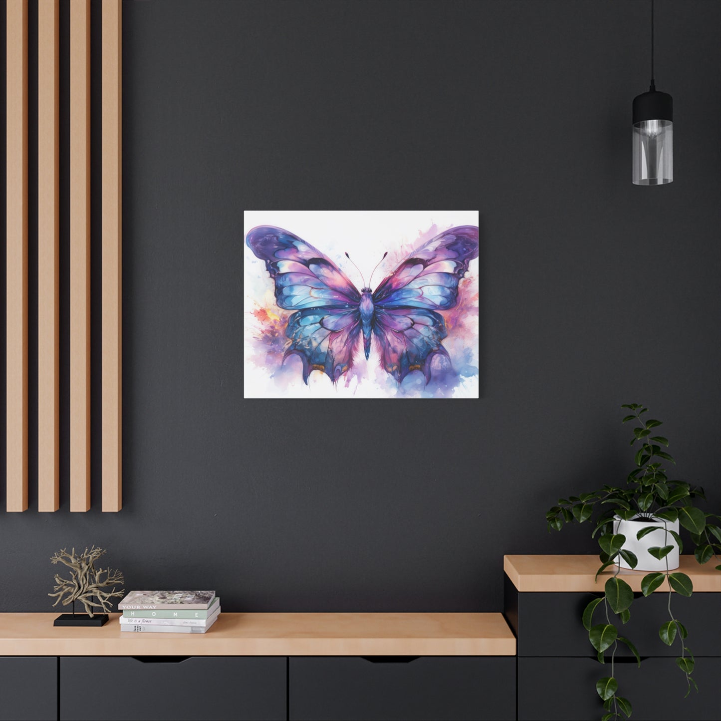 Blue & Purple Butterfly Alcohol Ink Canvas Art | Butterfly Decor | Wall Art | Wall Print