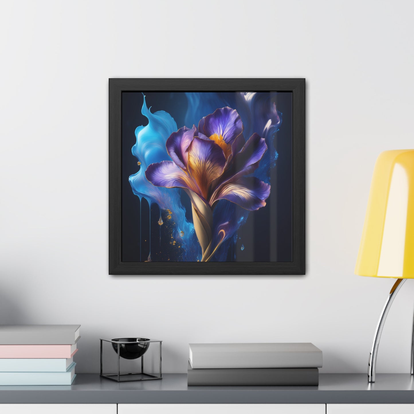 Abstract Floral Iris Square Framed Print | Style 1 | Wall Print | Wall Art