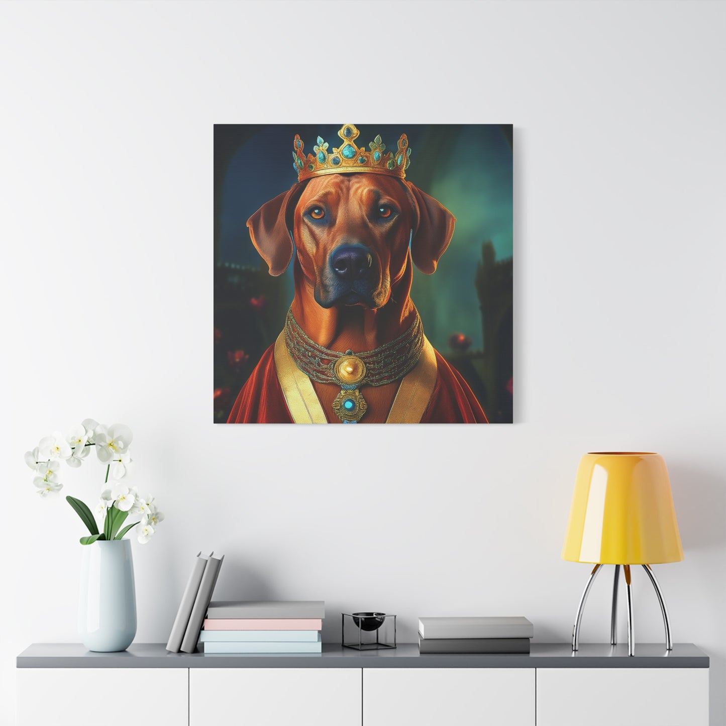 Rhodesian Ridgeback Renaissance Pet Portrait on Canvas, wall art, wall print, dog portrait, dog art