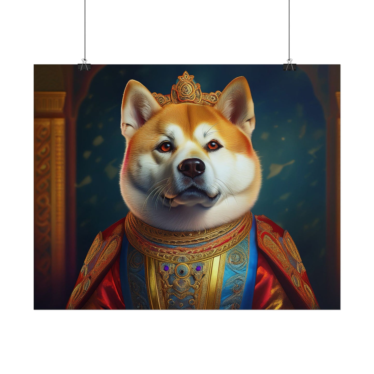 Shiba Dog Renaissance Portrait Print, Art Print, Wall Decor Gift, Animal Lover Home Decor, wall prints, wall art