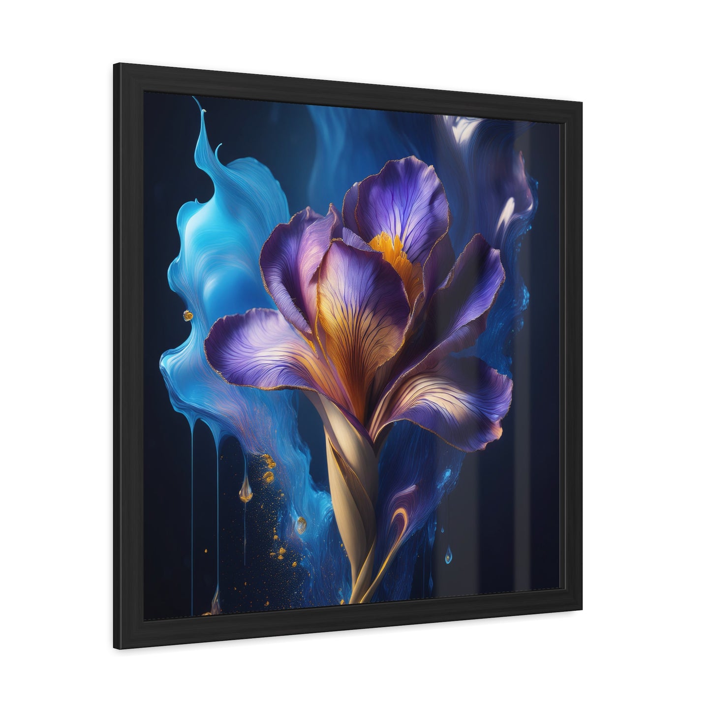 Abstract Floral Iris Square Framed Print | Style 1 | Wall Print | Wall Art