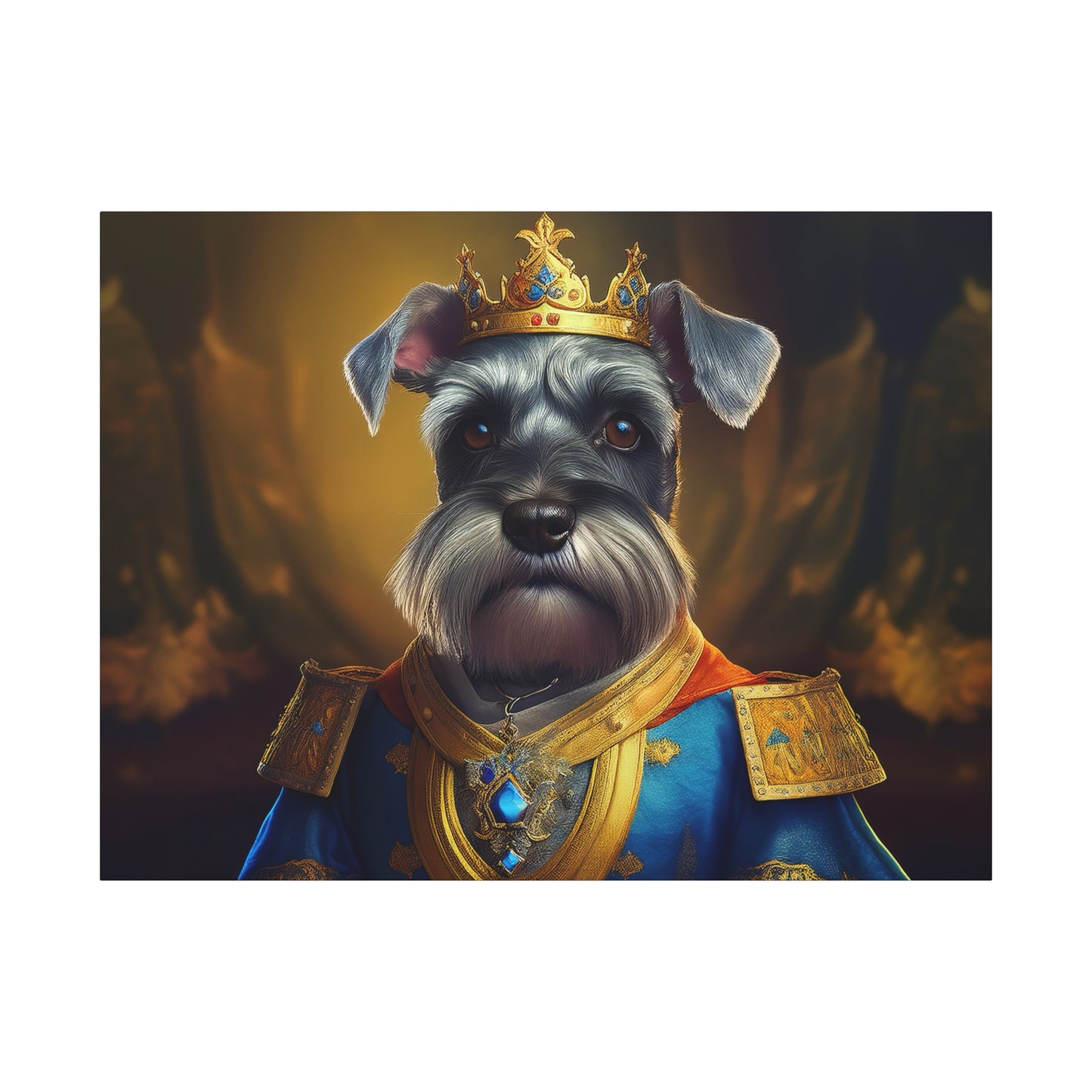 Miniature Schnauzer Renaissance Pet Portrait on Canvas | wall art | wall print | dog art