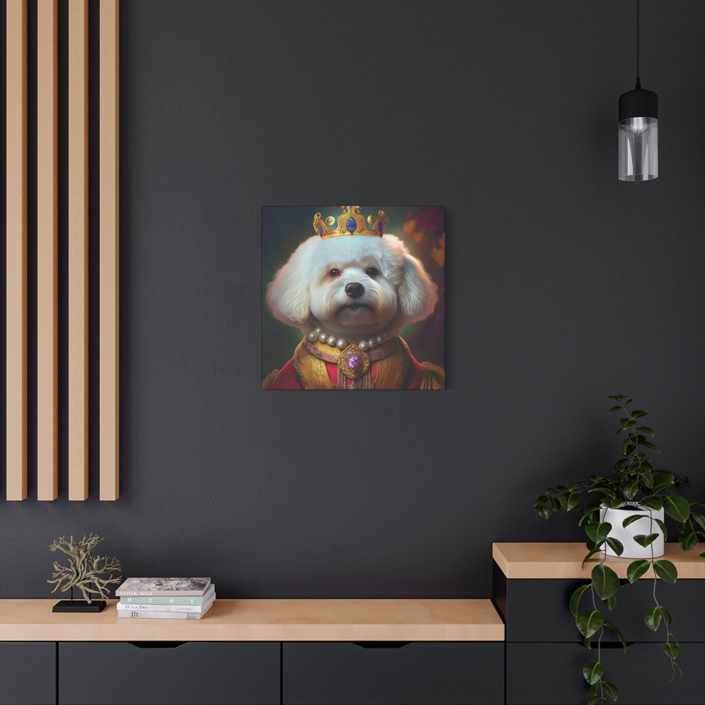 Bichon Frise Renaissance Pet Portrait on Canvas | Wall art | wall print | Dog Art