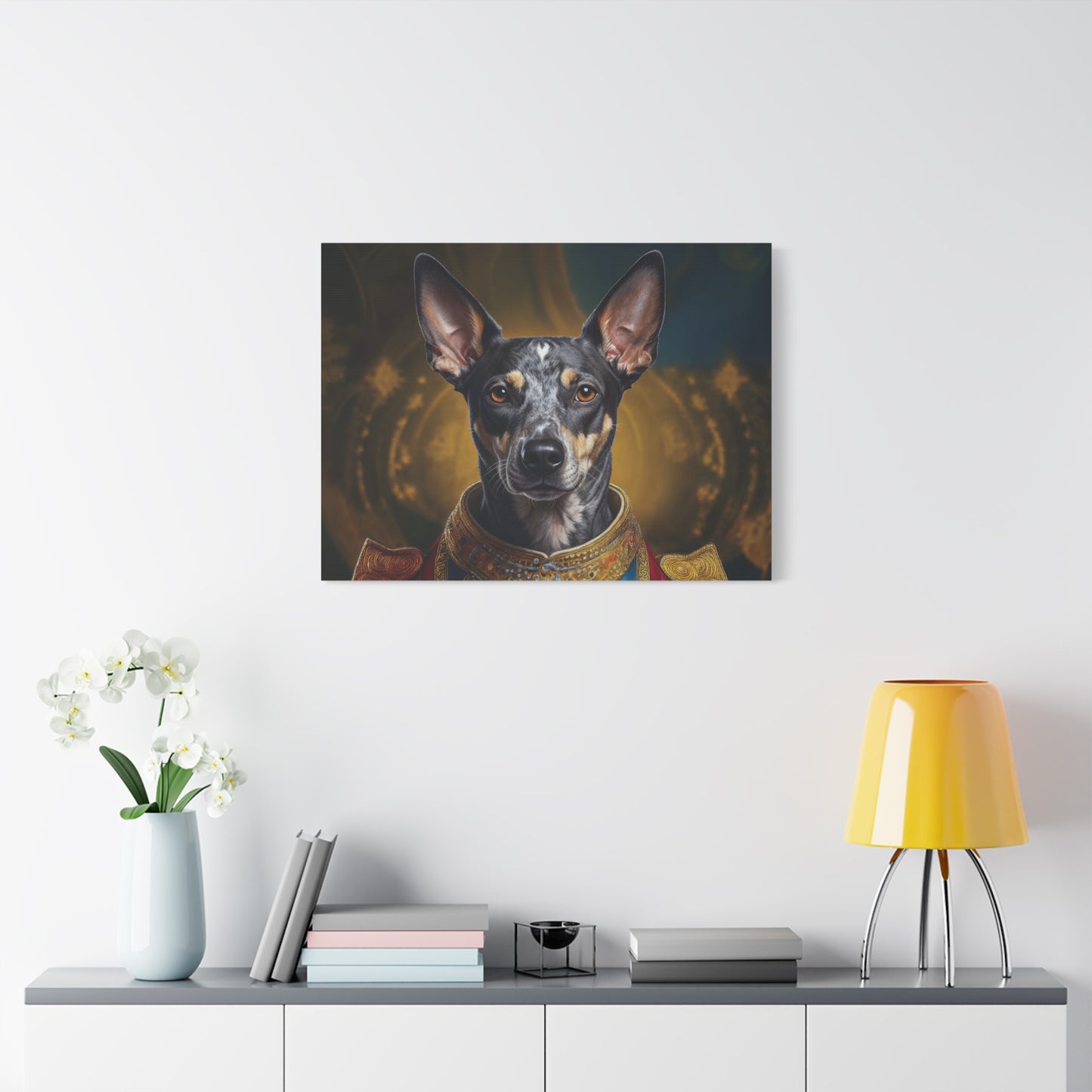 Peruvian Inca Orchid Renaissance Dog Portrait on Canvas, Pet Lover Gift, Home Decor, Unique Wall Art, Dog Birthday Present, Animal Wall Art