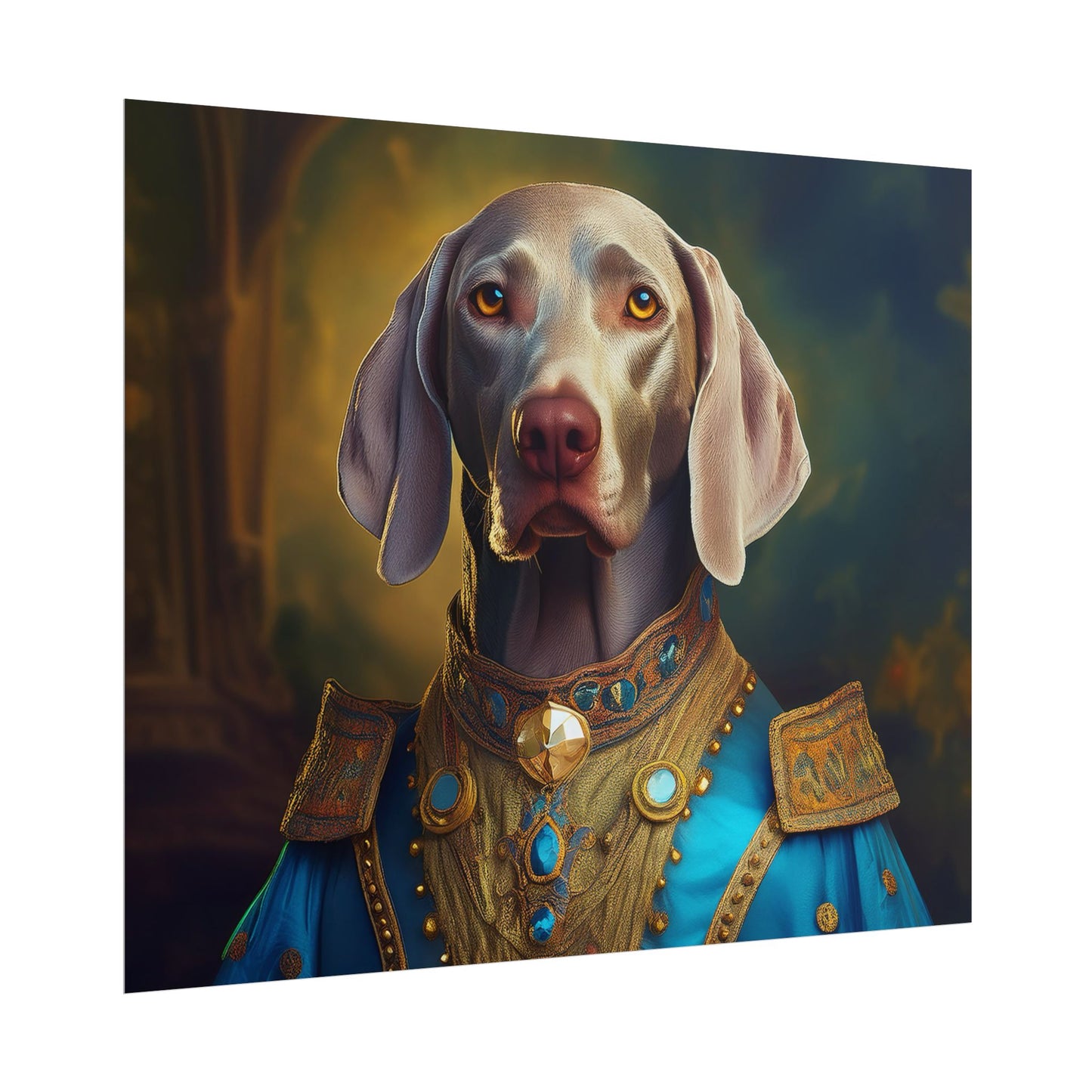 Weimaraner Renaissance Pet Portrait Print, wall print, wall art, Animal Lover Home Decor, Dog Wall Art