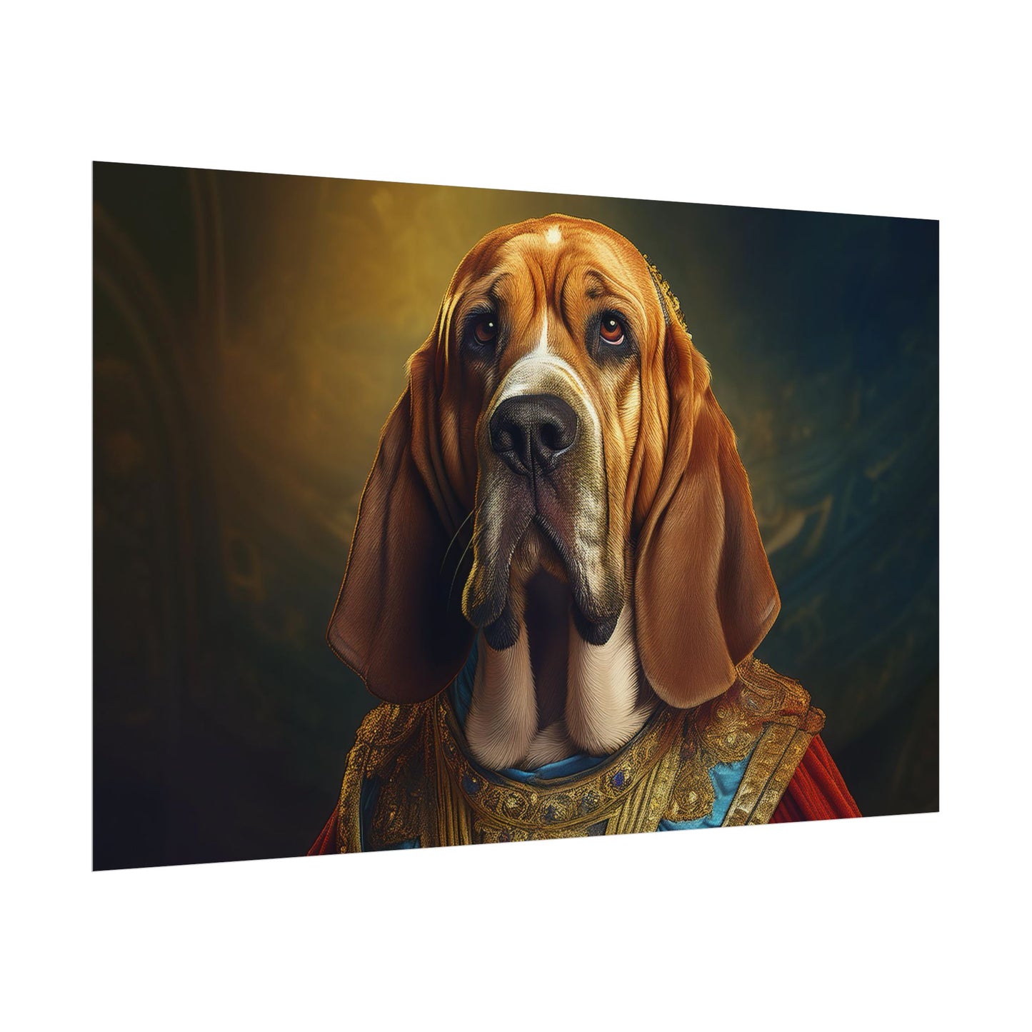 Bloodhound Renaissance Dog Portrait Art Print, Wall Decor Gift, Animal Lover Home Decor, Dog Wall Art
