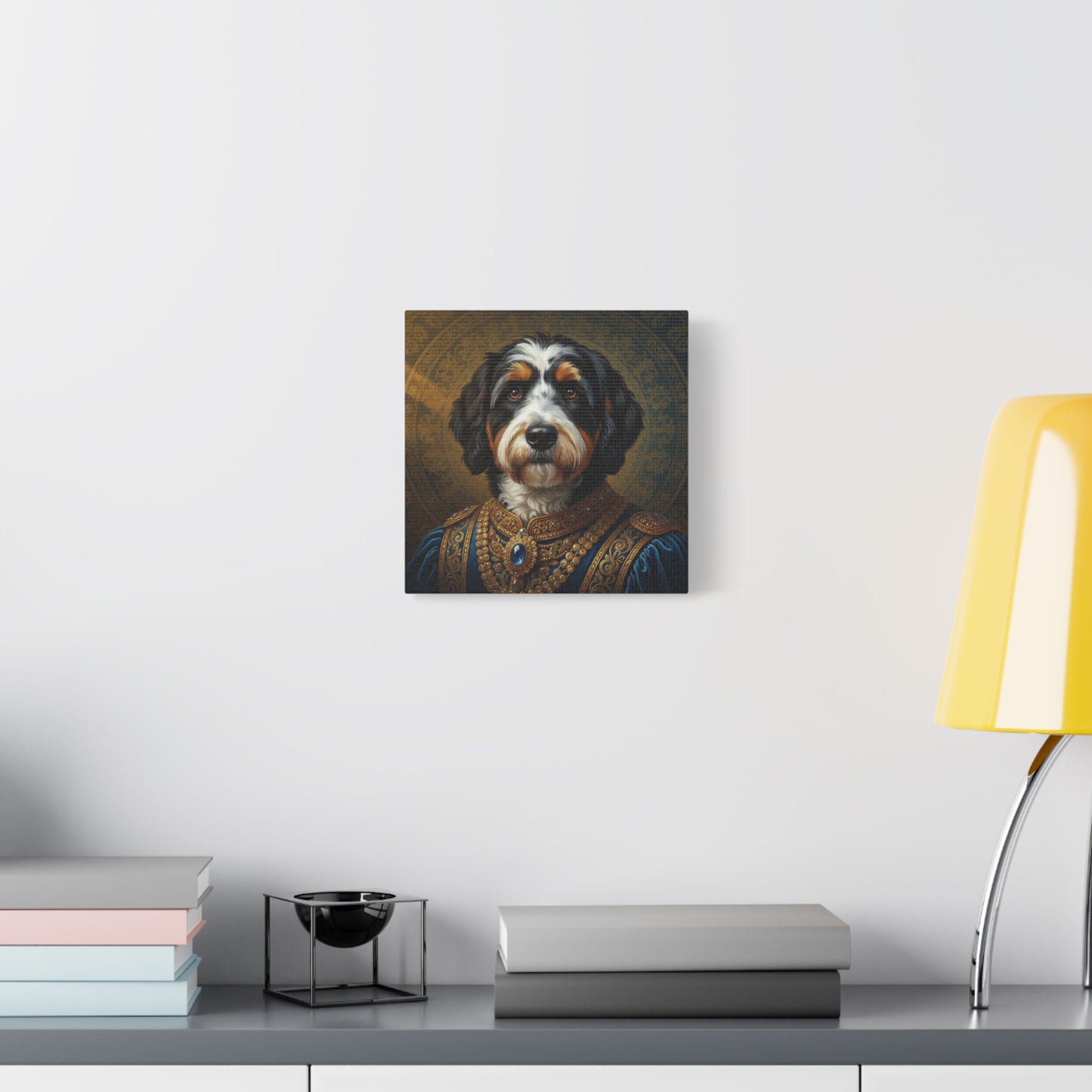 Bernedoodle Renaissance Dog Portrait Canvas Art, Pet Portrait Wall Decor, Animal Lover Gift, Home Decoration, Unique Dog Artwork