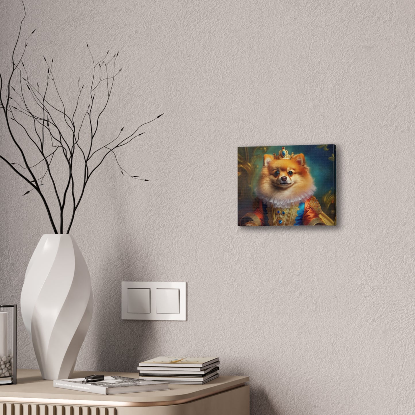 Pomeranian Renaissance Pet Portrait Canvas Print