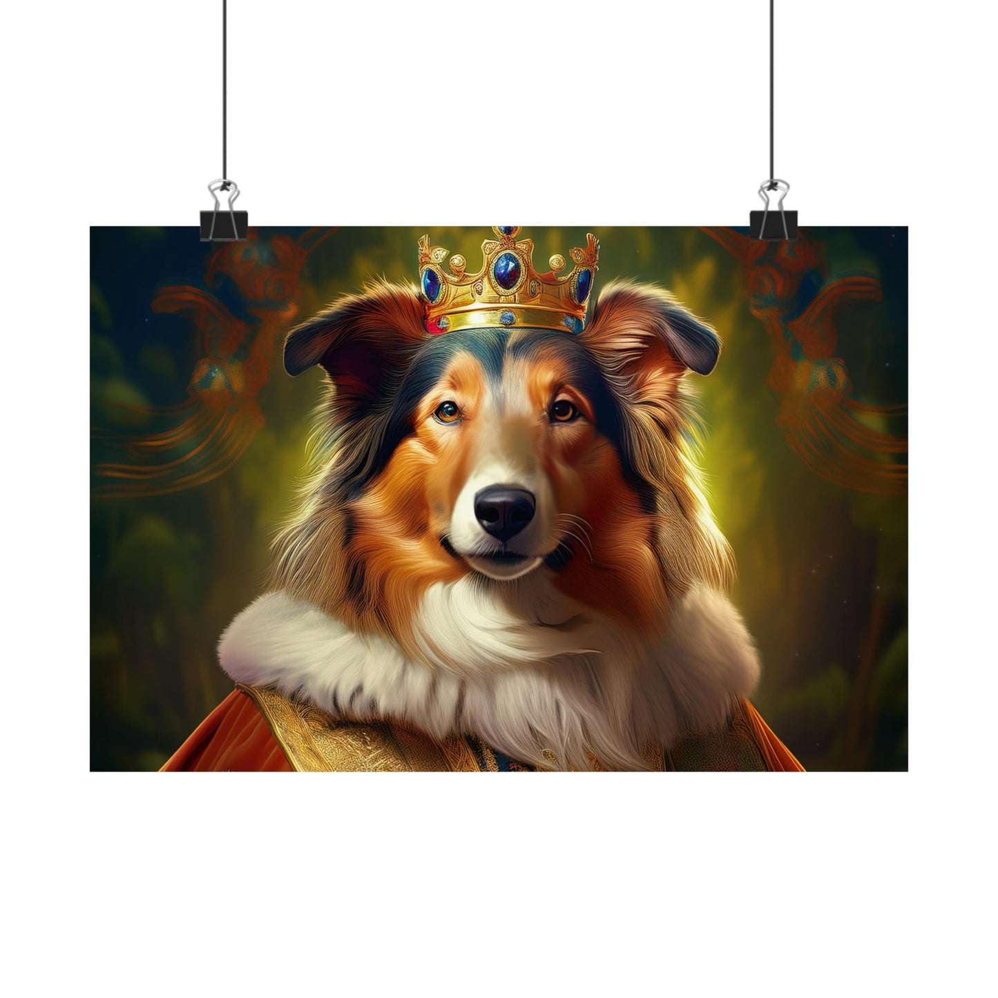 Collie Dog Renaissance Pet Portrait Print | Wall Art | Wall Print | Dog Art