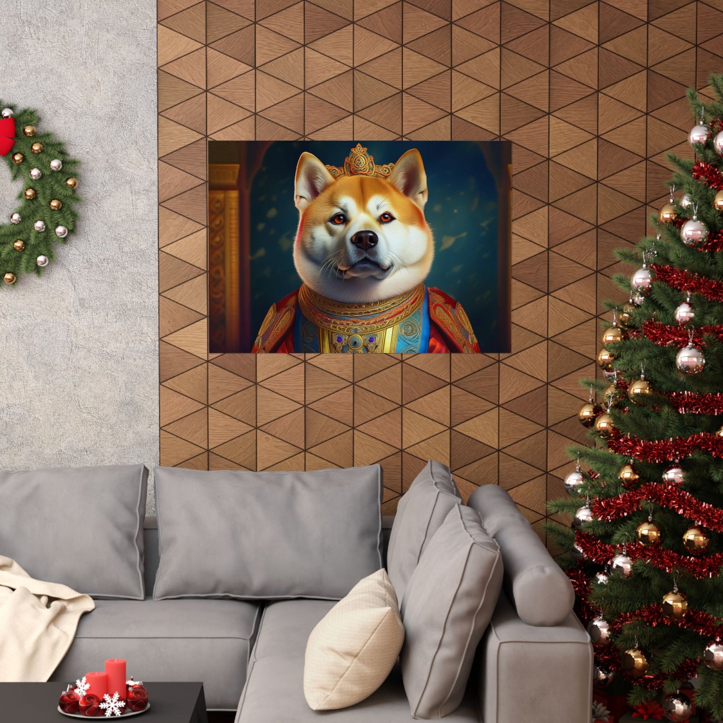 Akita Renaissance Dog Pet Portrait Art Print, Dog Lover Wall Art, Animal Artwork, Canine Decor, Dog Memorial Gift