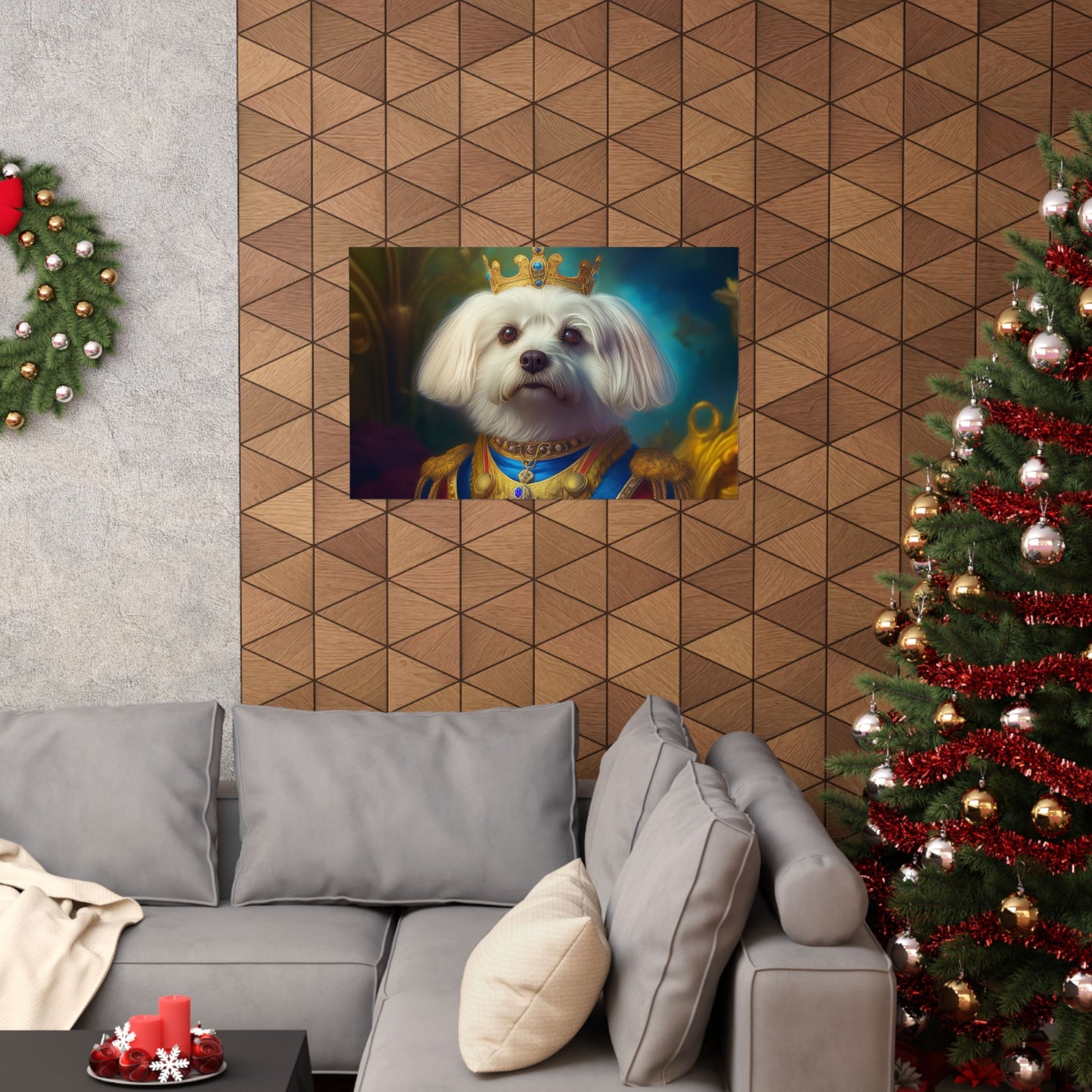 Maltese Renaissance Dog Portrait Wall Print | Art Print | Wall Decor | Dog Wall Art