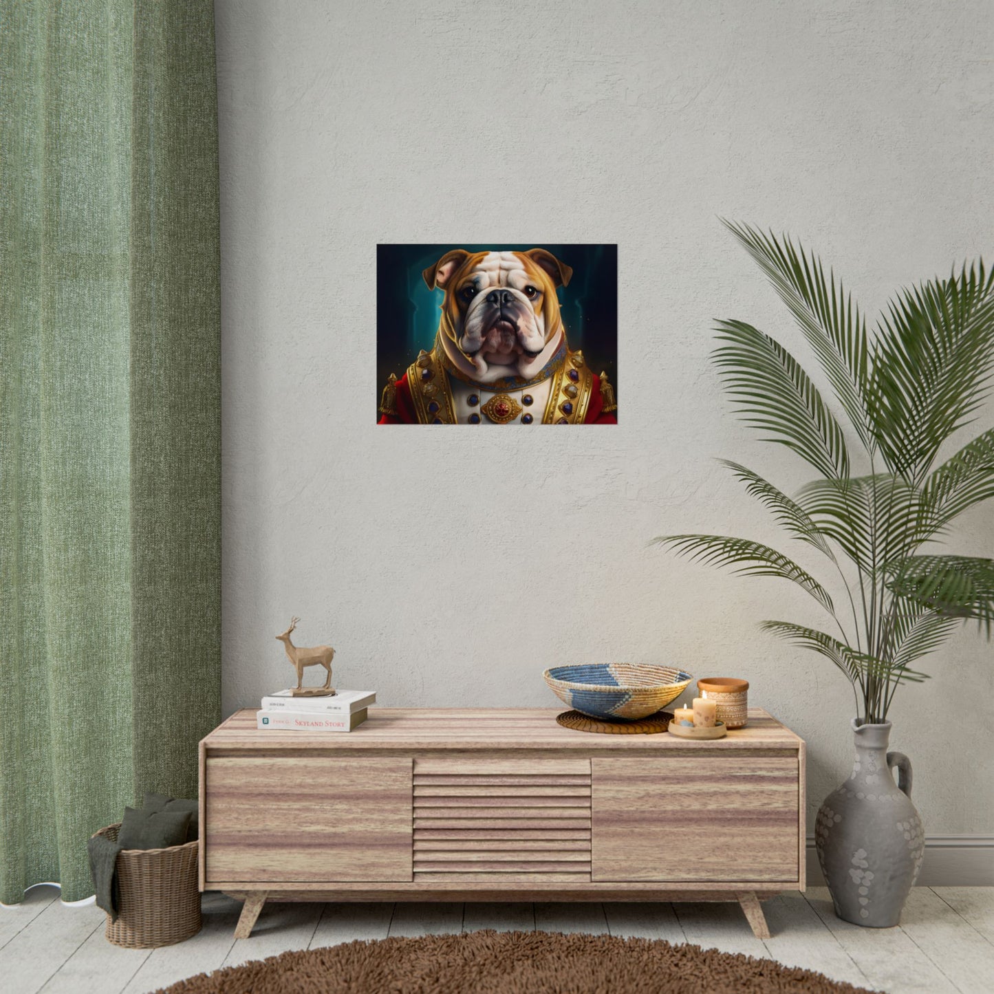 English Bulldog Renaissance Dog Pet Portrait Print | Wall Art | Wall Print