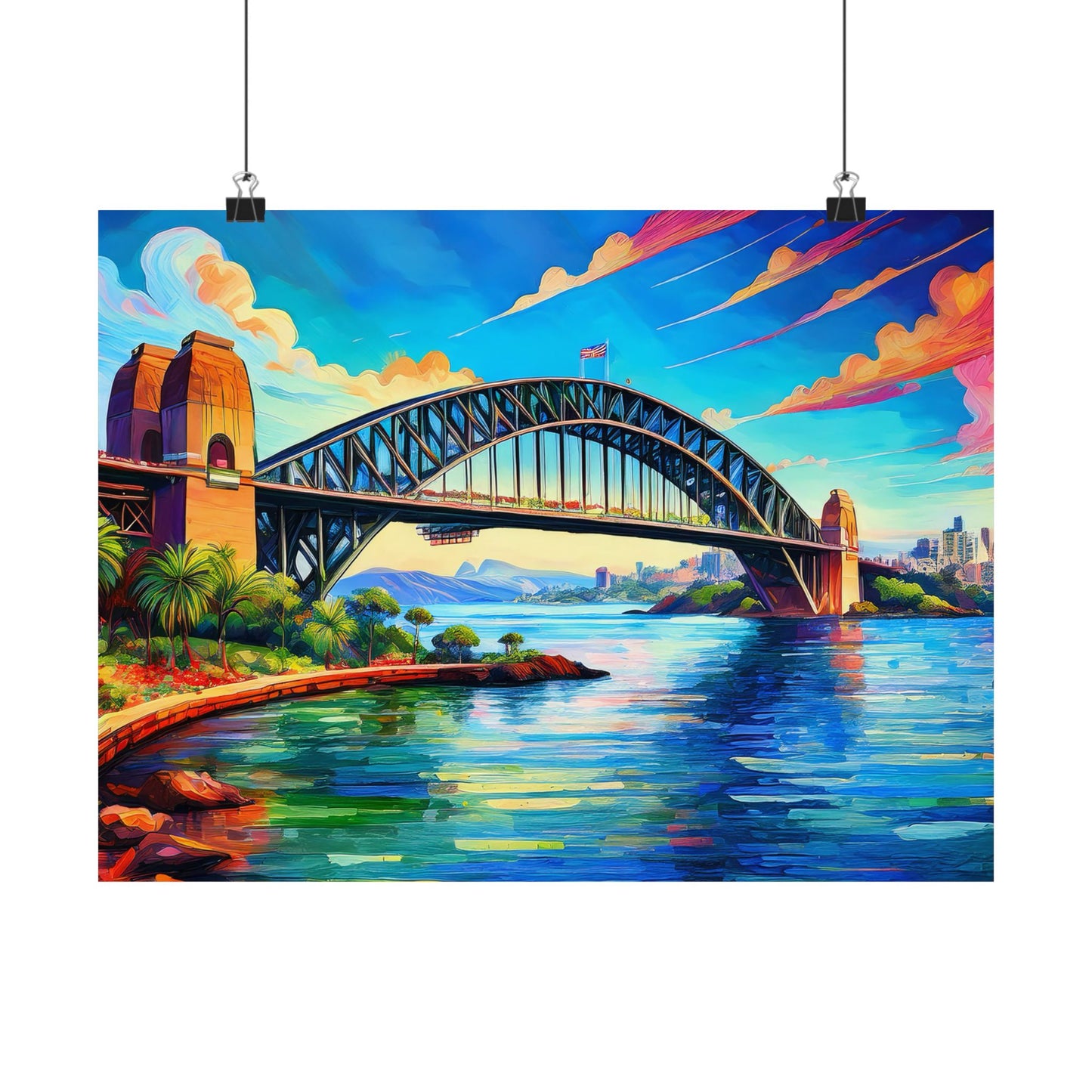 Sydney Harbour Bridge Australia Painting Print | Wall Art | Wall Print