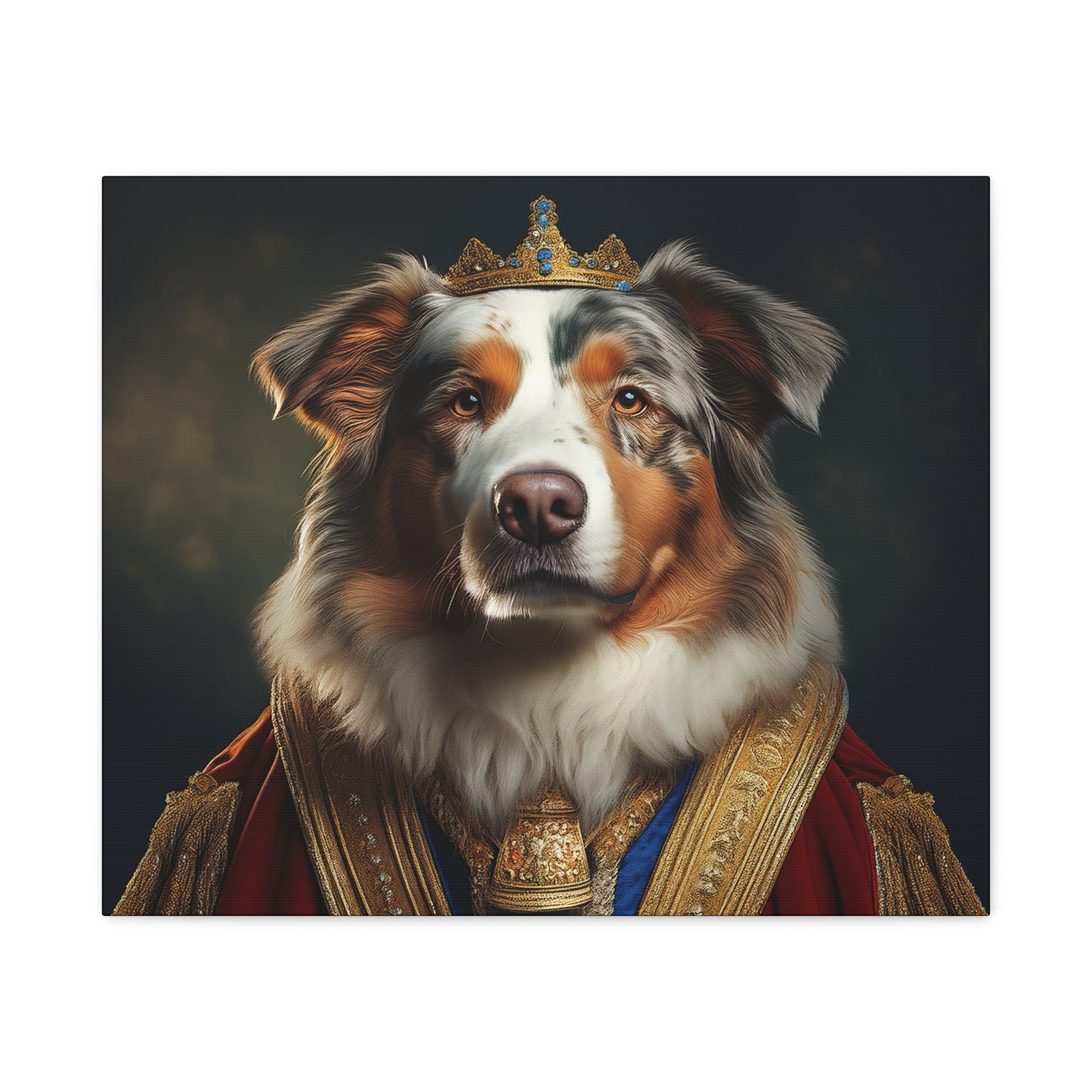 Australian Shepherd Pet Portrait Renaissance - Canvas, wall art, wall print, dog art, dog print