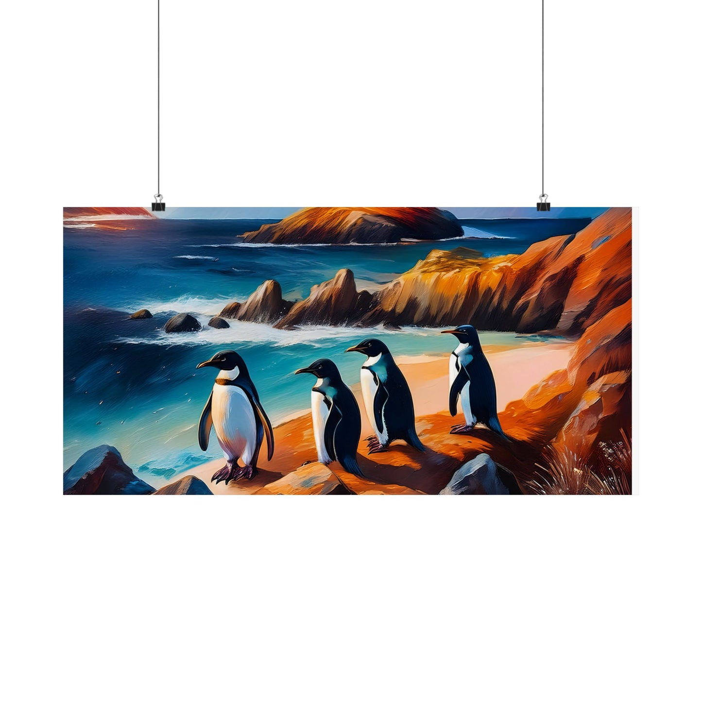 Phillip Island Little Penguins Australia Wall Art | Vibrant Wall Print | Unique Painting Print | Style 2 | Wall Art | Wall Print
