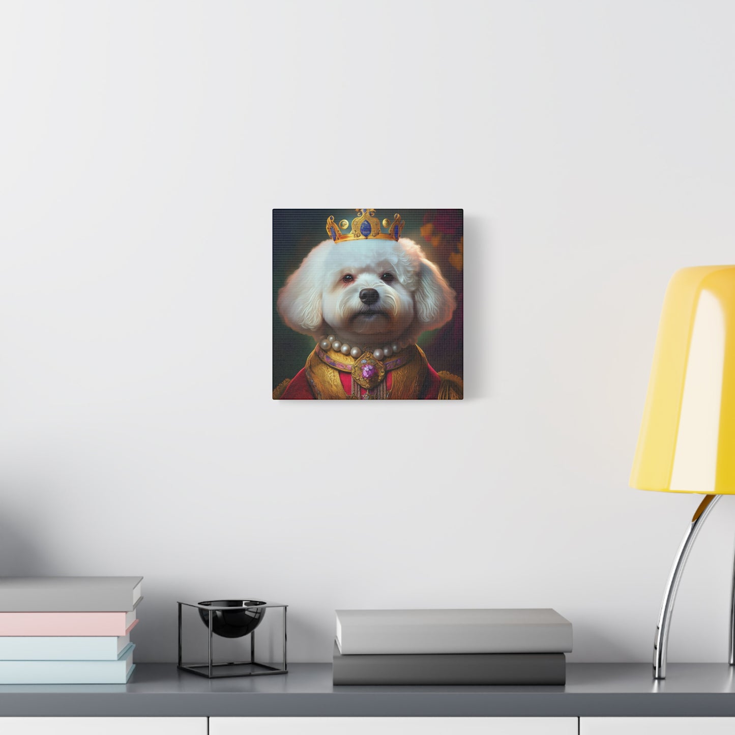 Bichon Frise Renaissance Pet Portrait on Canvas | Wall art | wall print | Dog Art